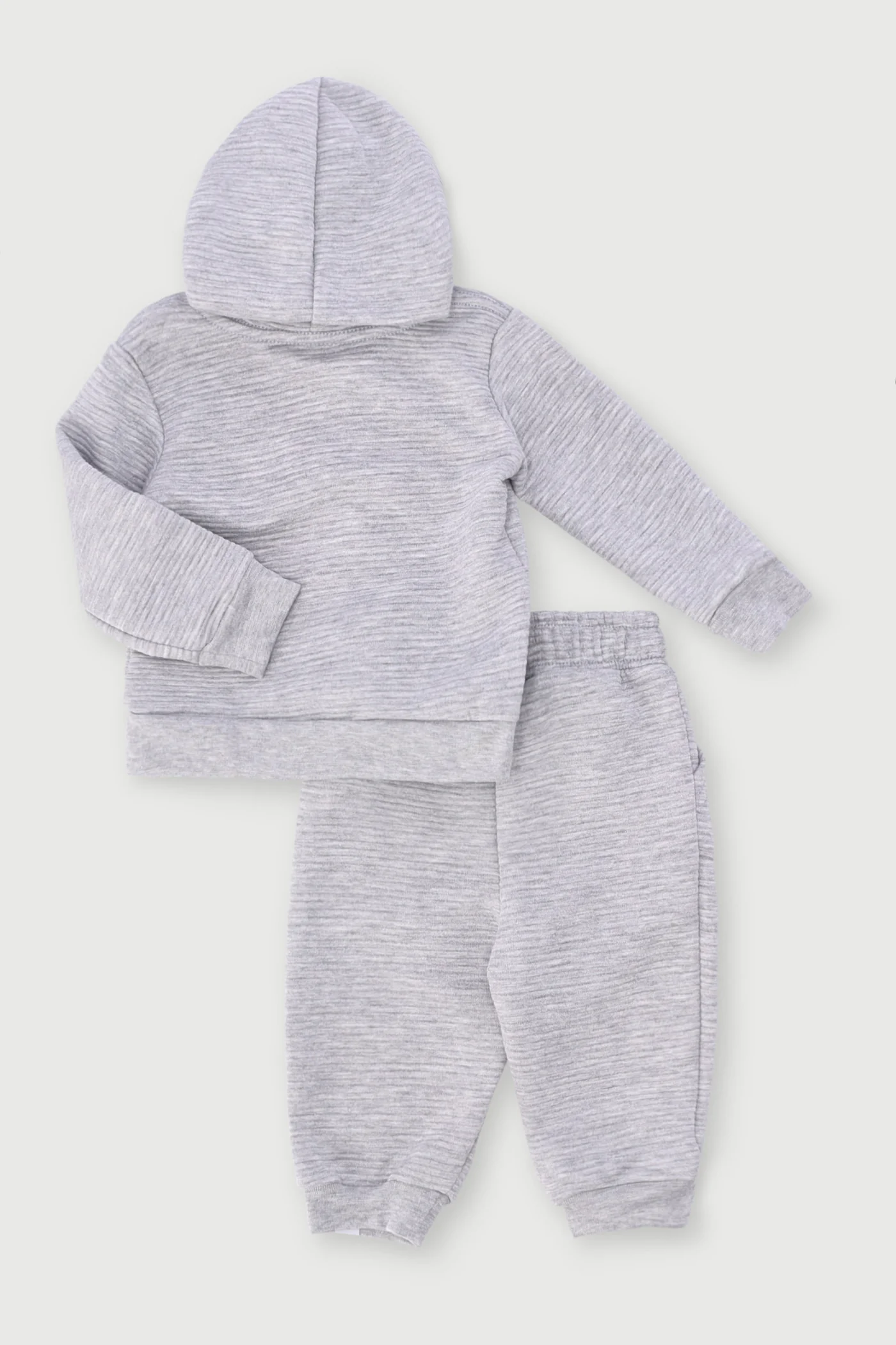 Baby Boys Quilted Fleece Tracksuit - Grey - Image 2