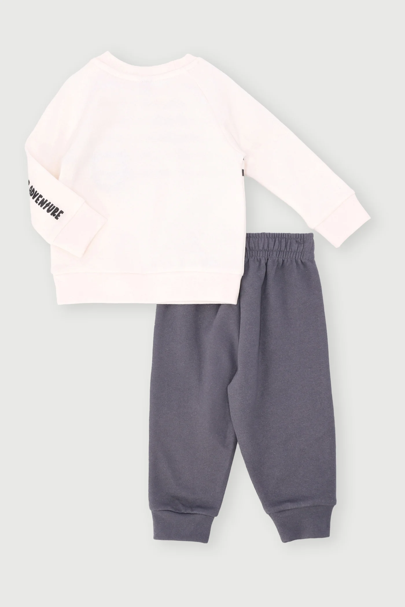 Baby Boys Ready For Adventure Crew Tracksuit - Charcoal - Image 2