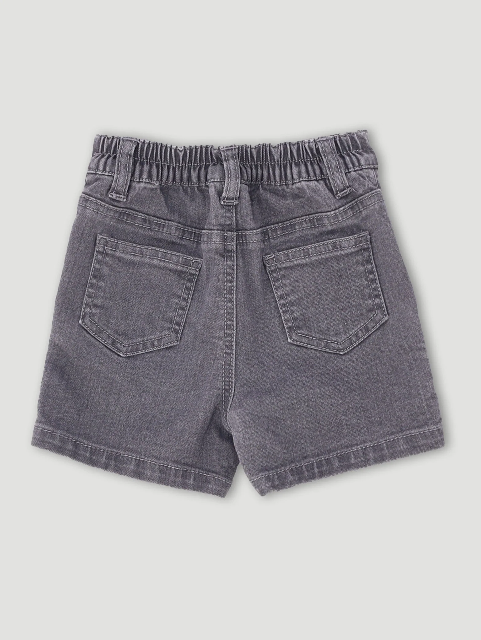 Baby Boys Ribbed Denim Short - Grey - Image 2