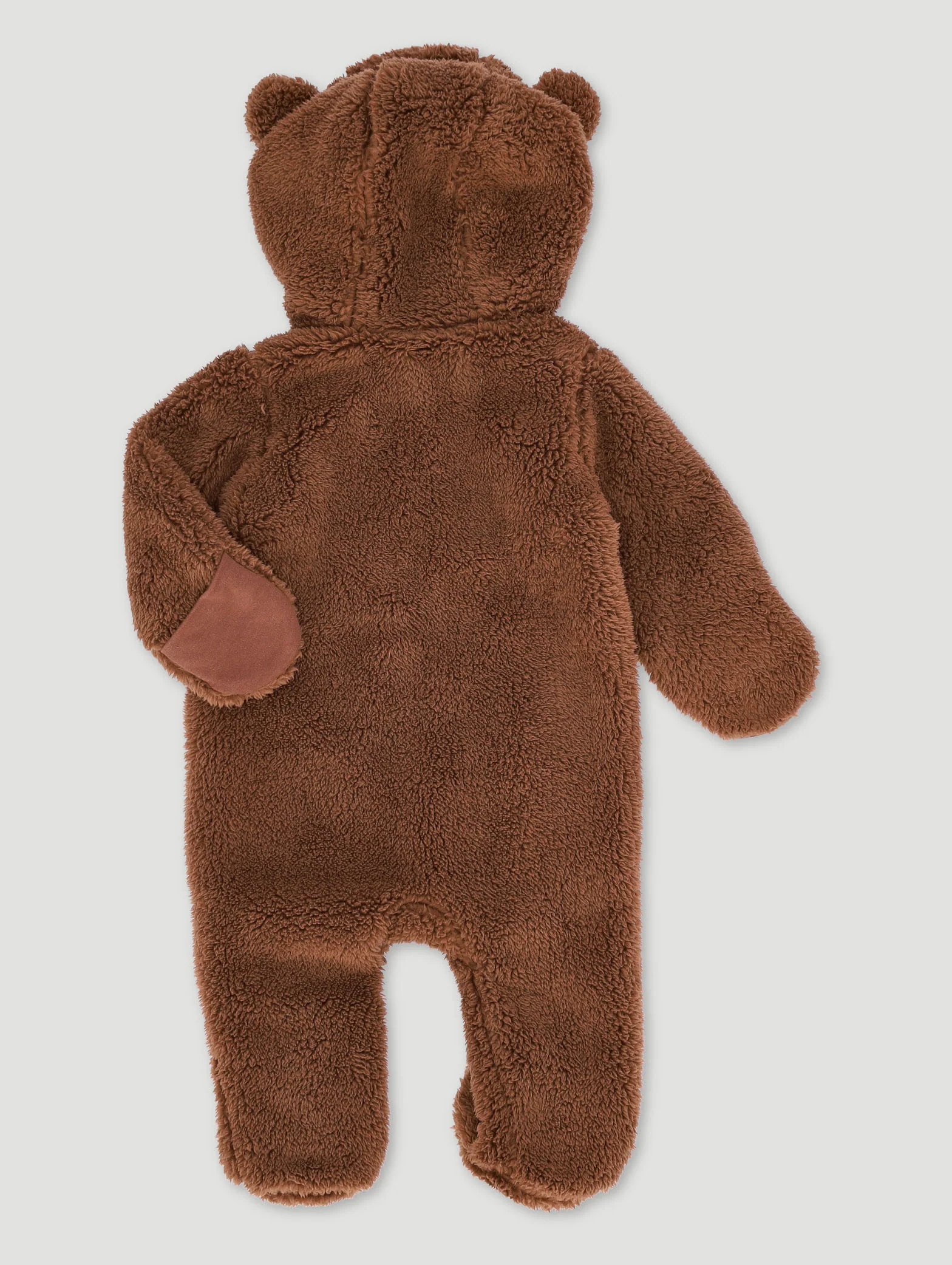 Baby Boys Shaggy Bear Badge Sleepsuit - Brown - Image 2