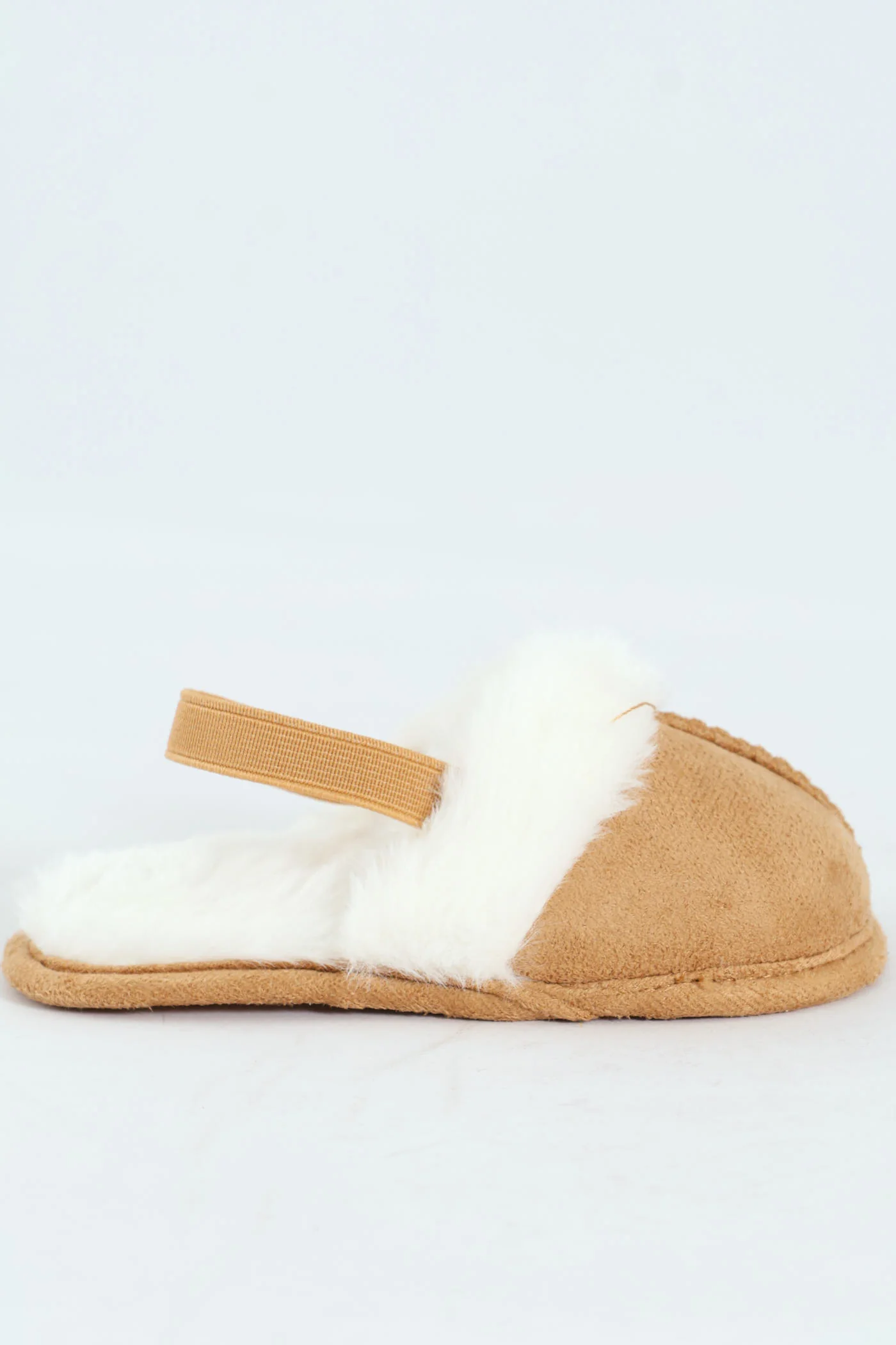 Baby Boys Slipper With Fur And Backstrap - Tan - Image 3