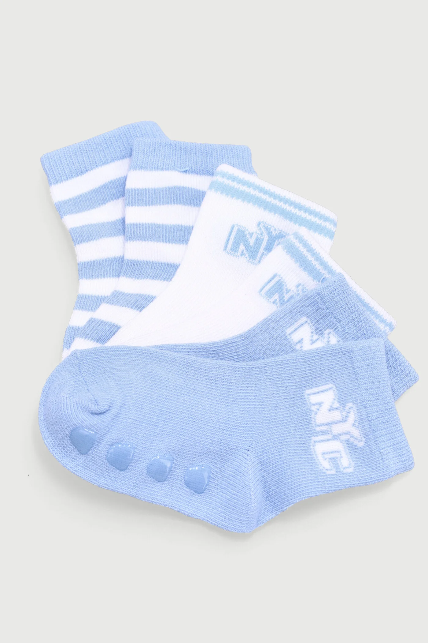 Baby Boys 3 Pack Cotton Sporty Socks - Blue - Image 2
