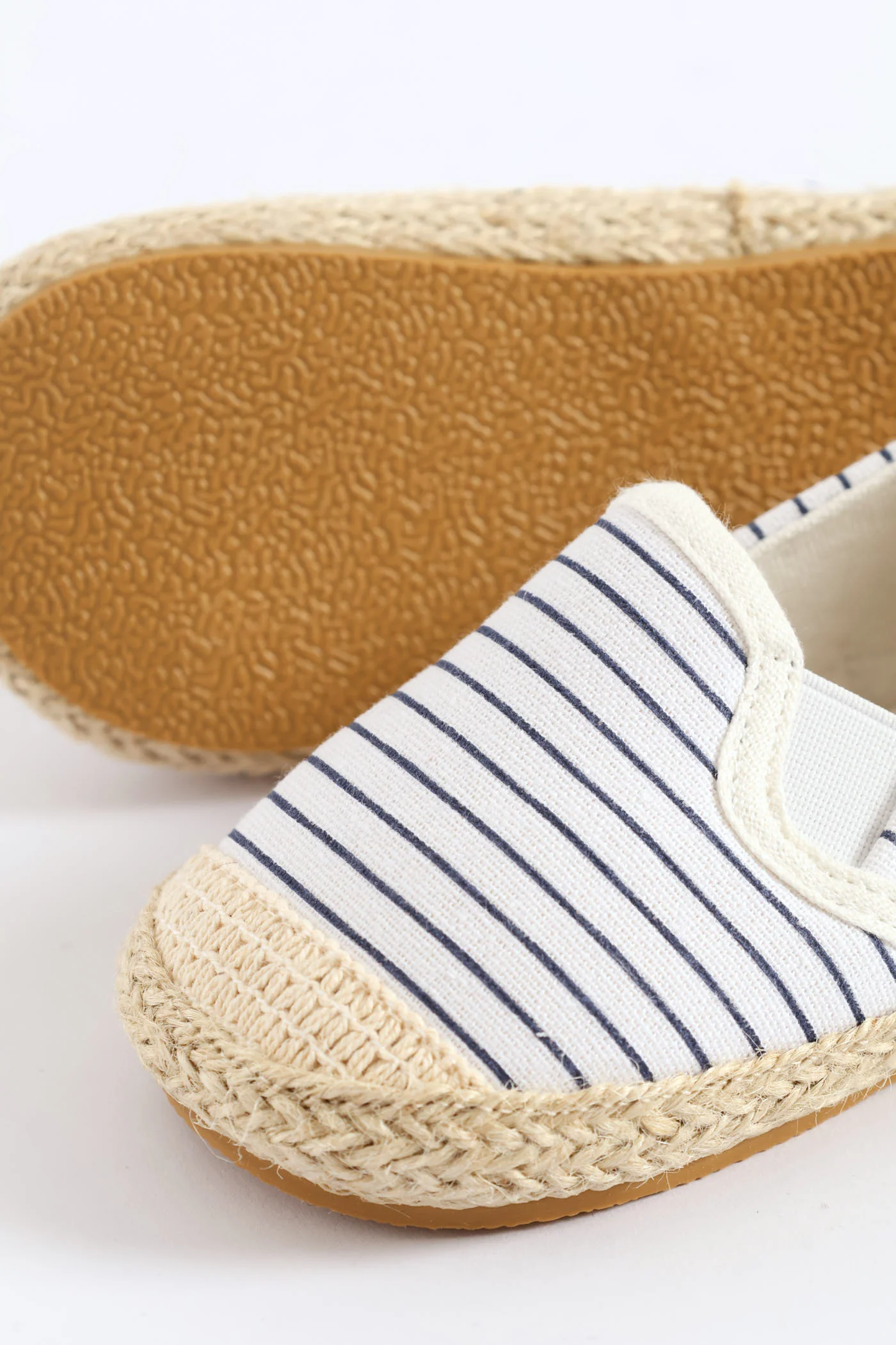 Baby Boys Stripe Canvas Espadrille - Denim - Image 2