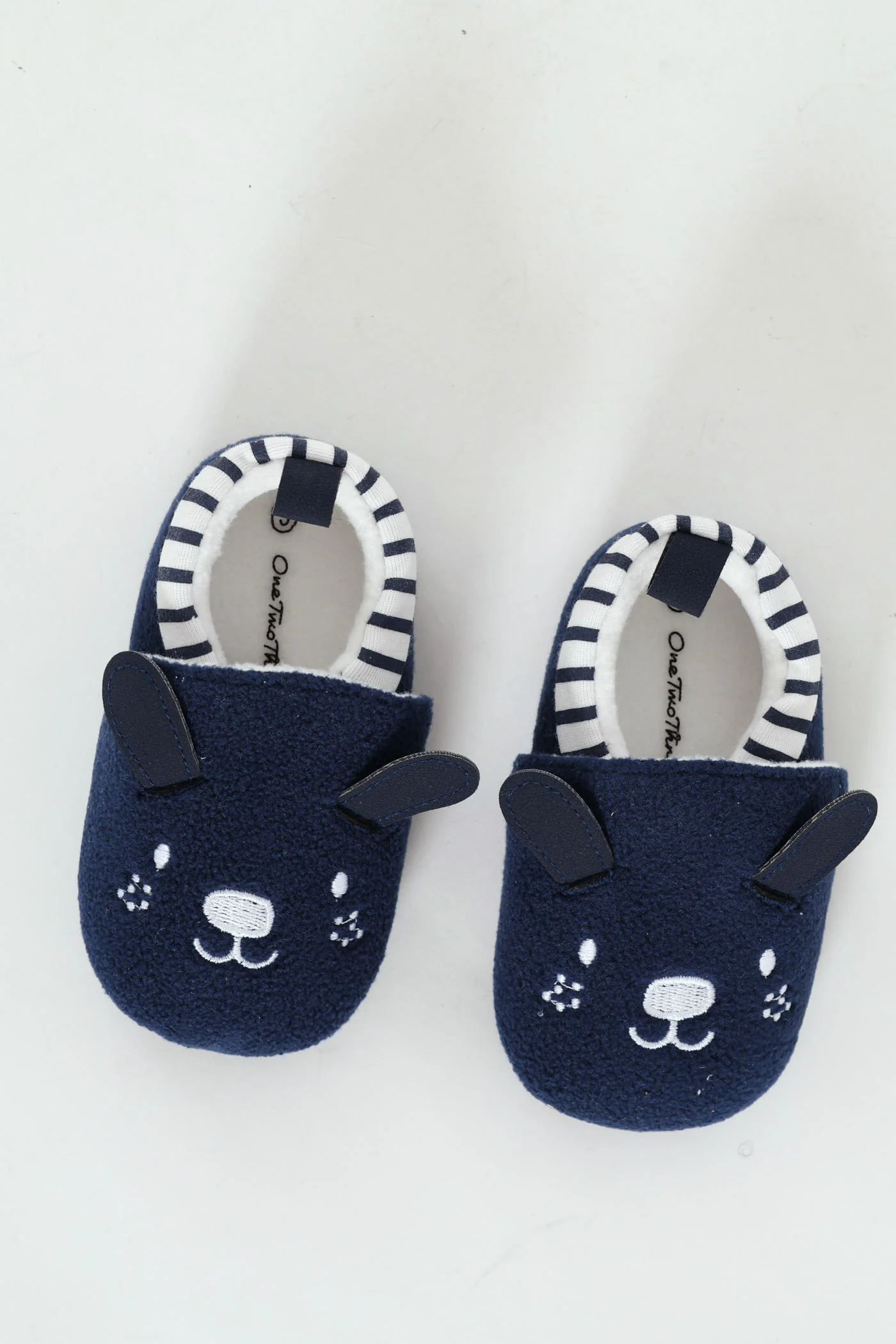 Baby Boys Stripe Colourblock Slipper - Navy - Image 3