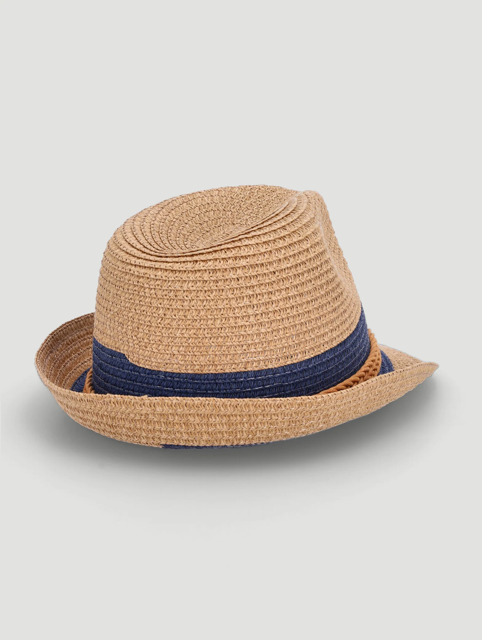 Baby Boys Stripe Fedora Hat - Stone - Image 3
