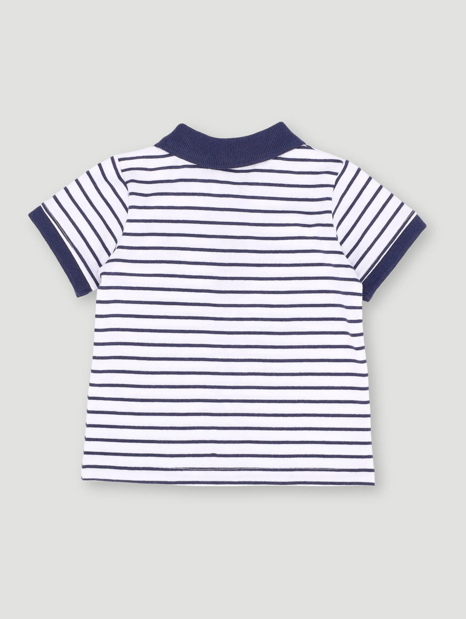 Baby Boys Stripe Golfer Tee - Dark Navy - Image 2