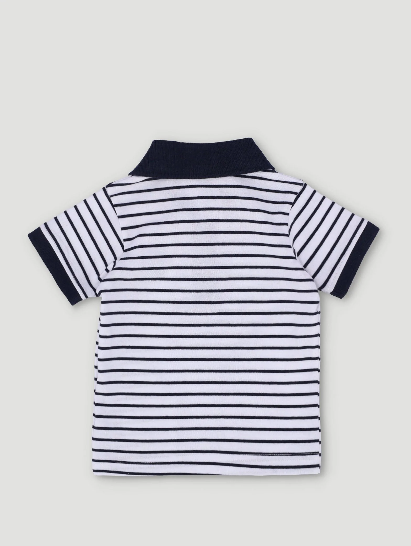 Baby Boys Stripe Occasion Golfer - White - Image 2