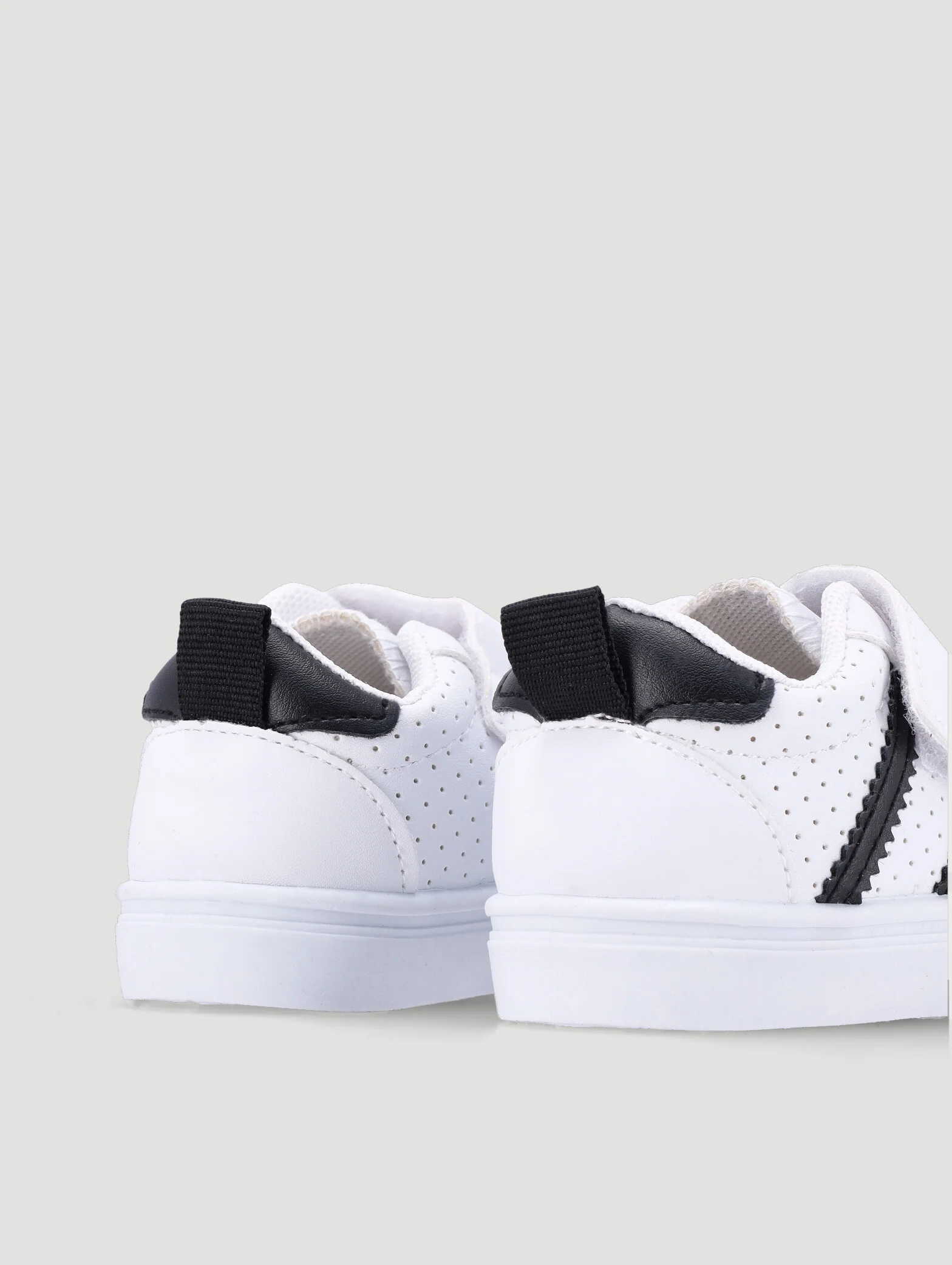 Baby Boys Stripe Sneaker - White/Black - Image 2