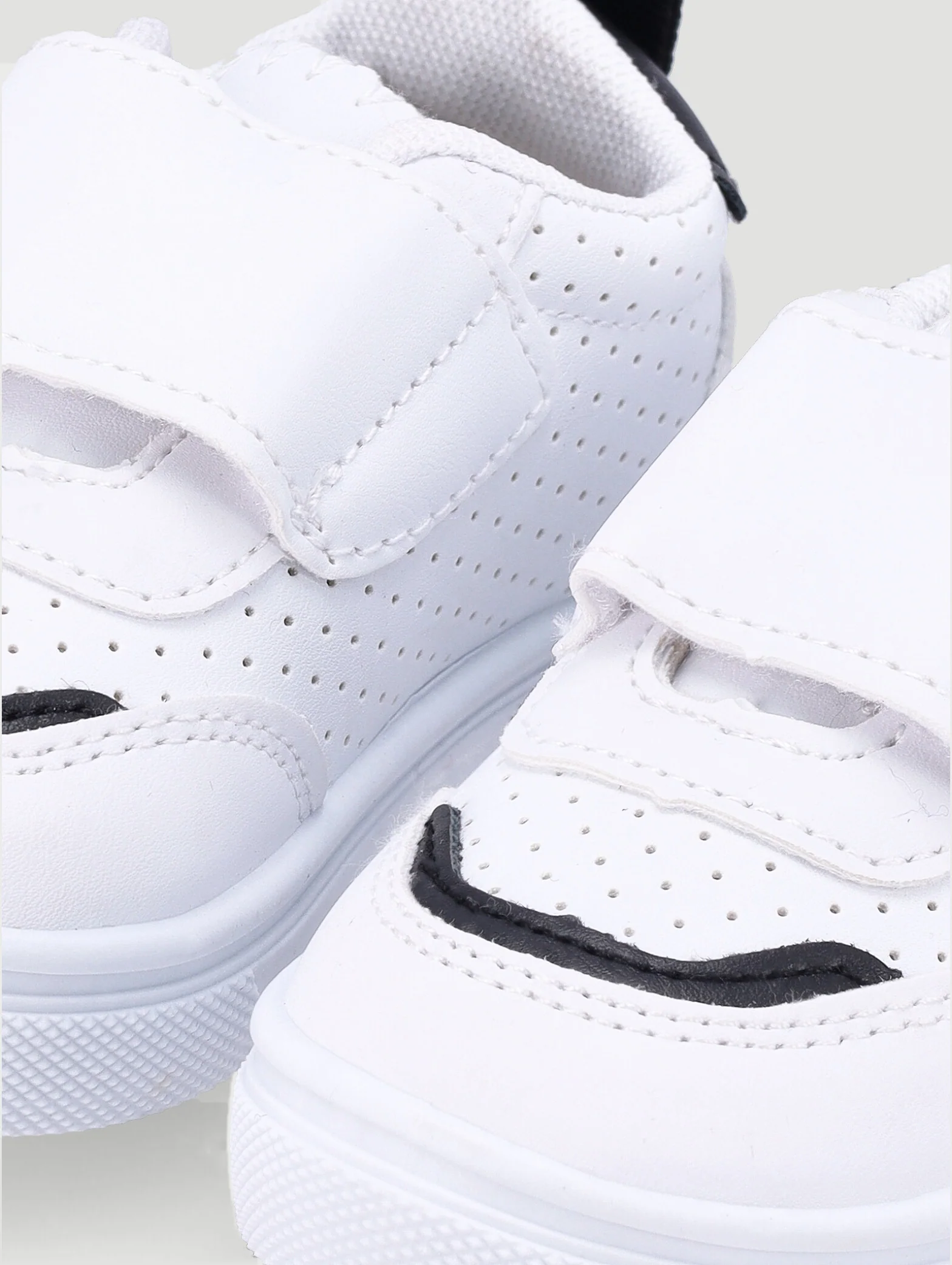 Baby Boys Stripe Sneaker - White/Black - Image 3