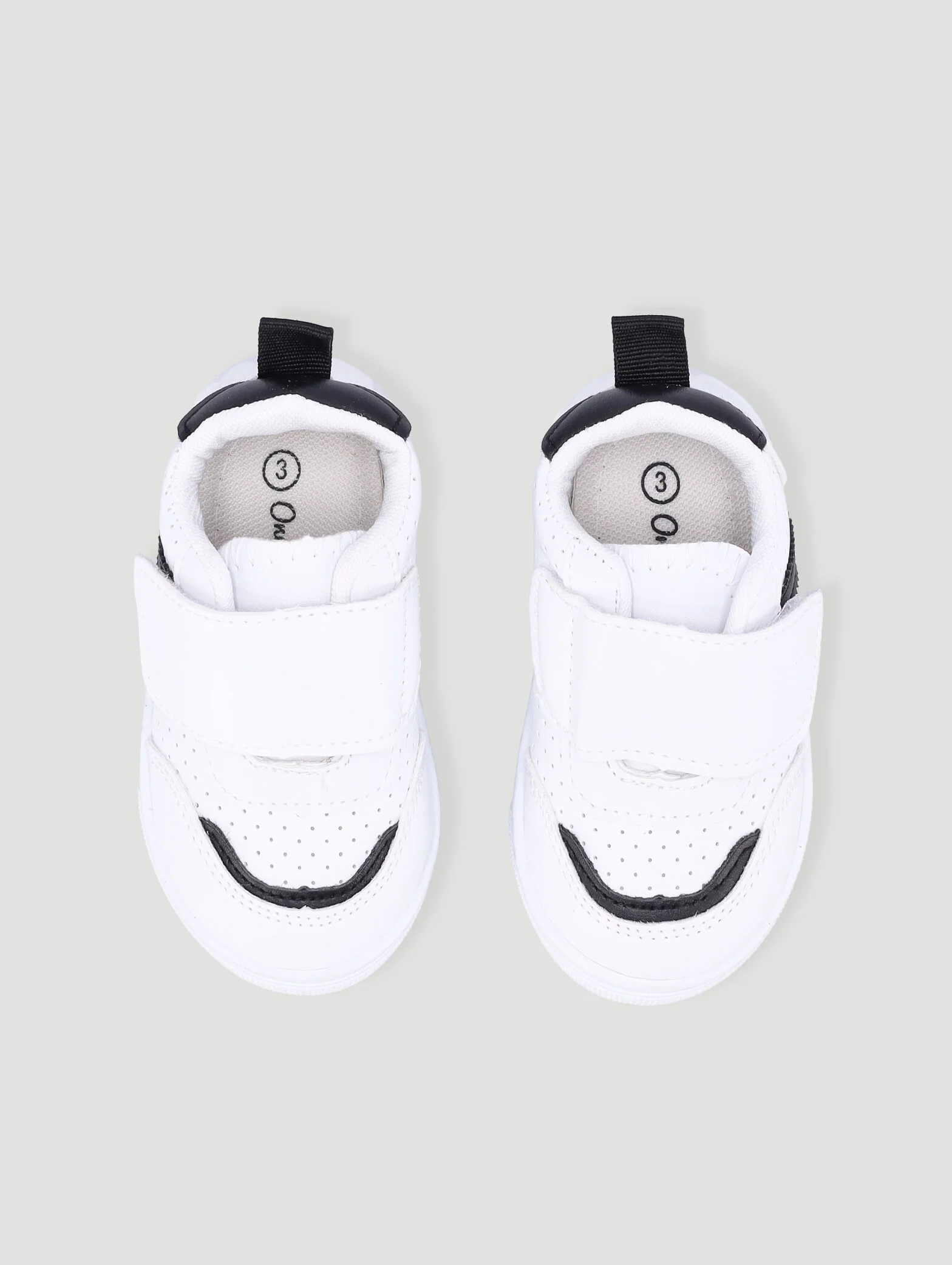 Baby Boys Stripe Sneaker - White/Black - Image 4