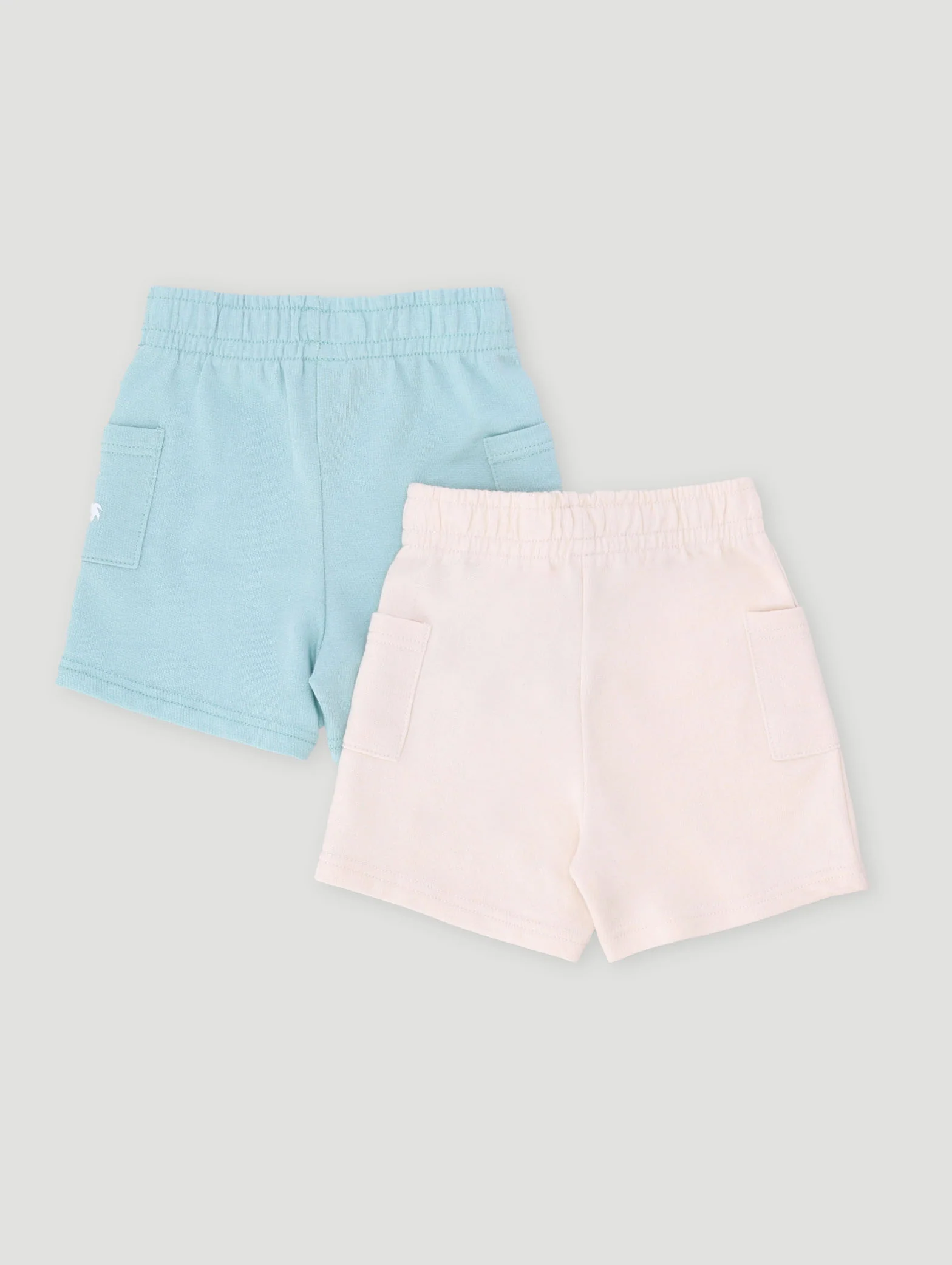 Baby Boys Sunny Days 2 Pack Knit Short - Cream/Blue - Image 2