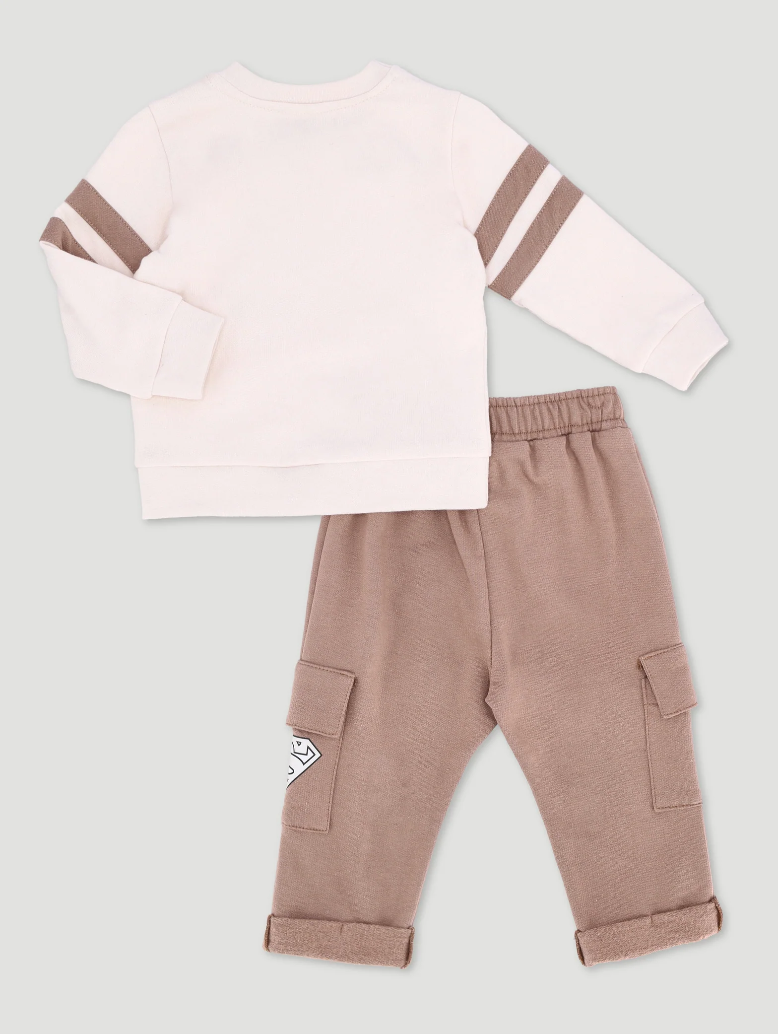 Baby Boys Superman Crew Neck Set - Brown - Image 2