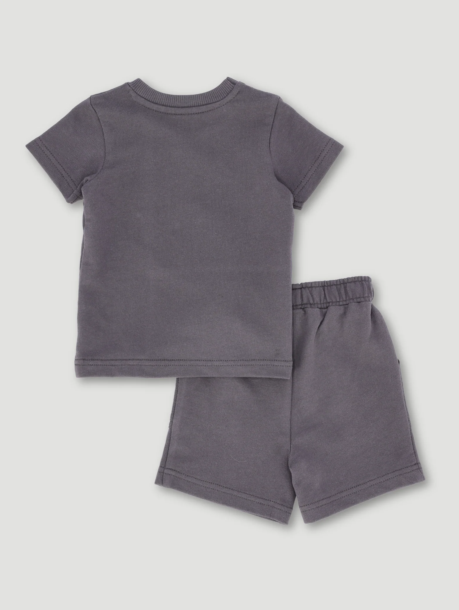 Baby Boys Textured Brushed Fleece Set - Marble Charcoal - Image 2