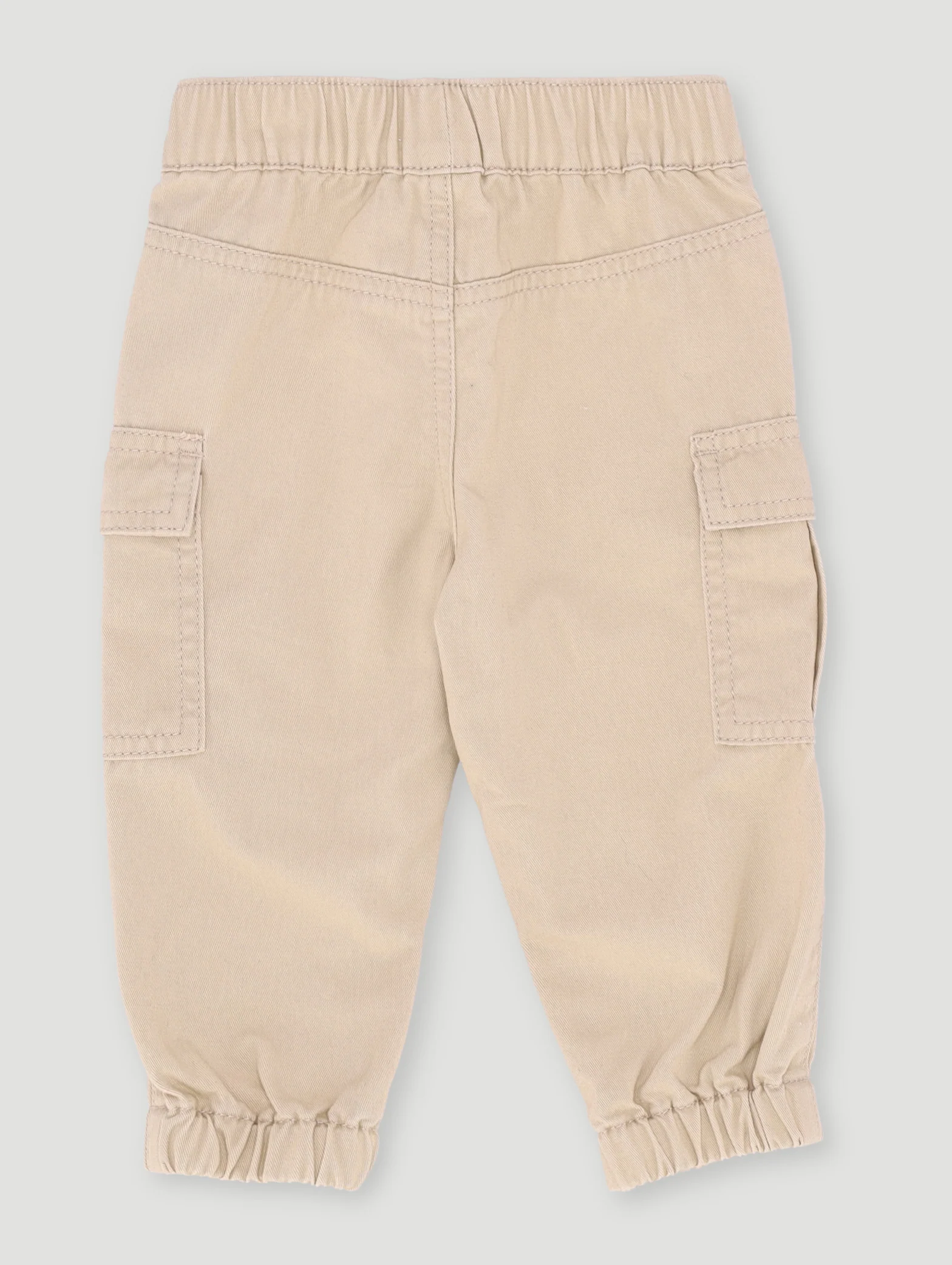 Baby Boys Twill Cargo Pants - Light Stone - Image 2