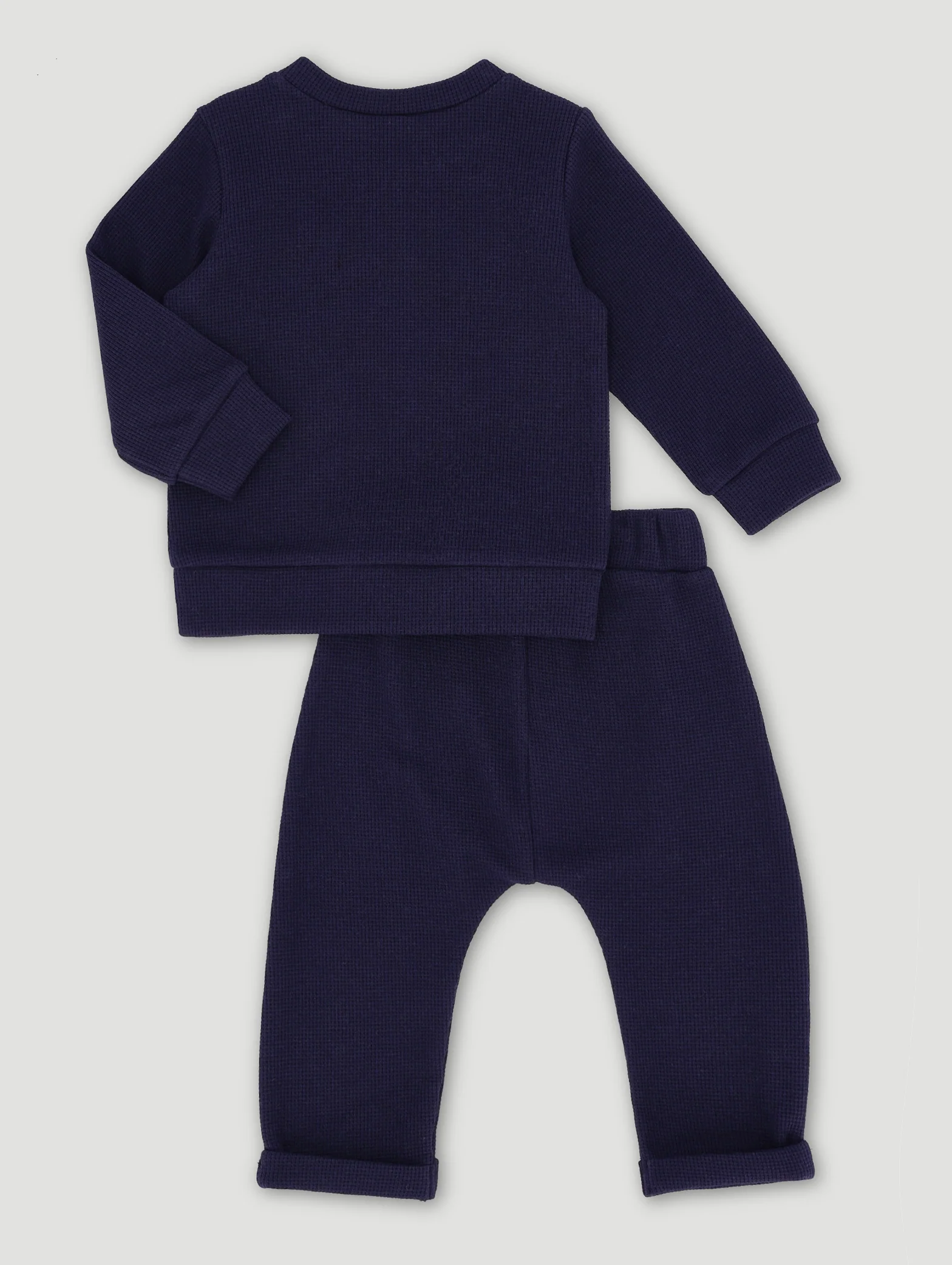 Baby Boys Waffle Occasion Set - Navy - Image 2
