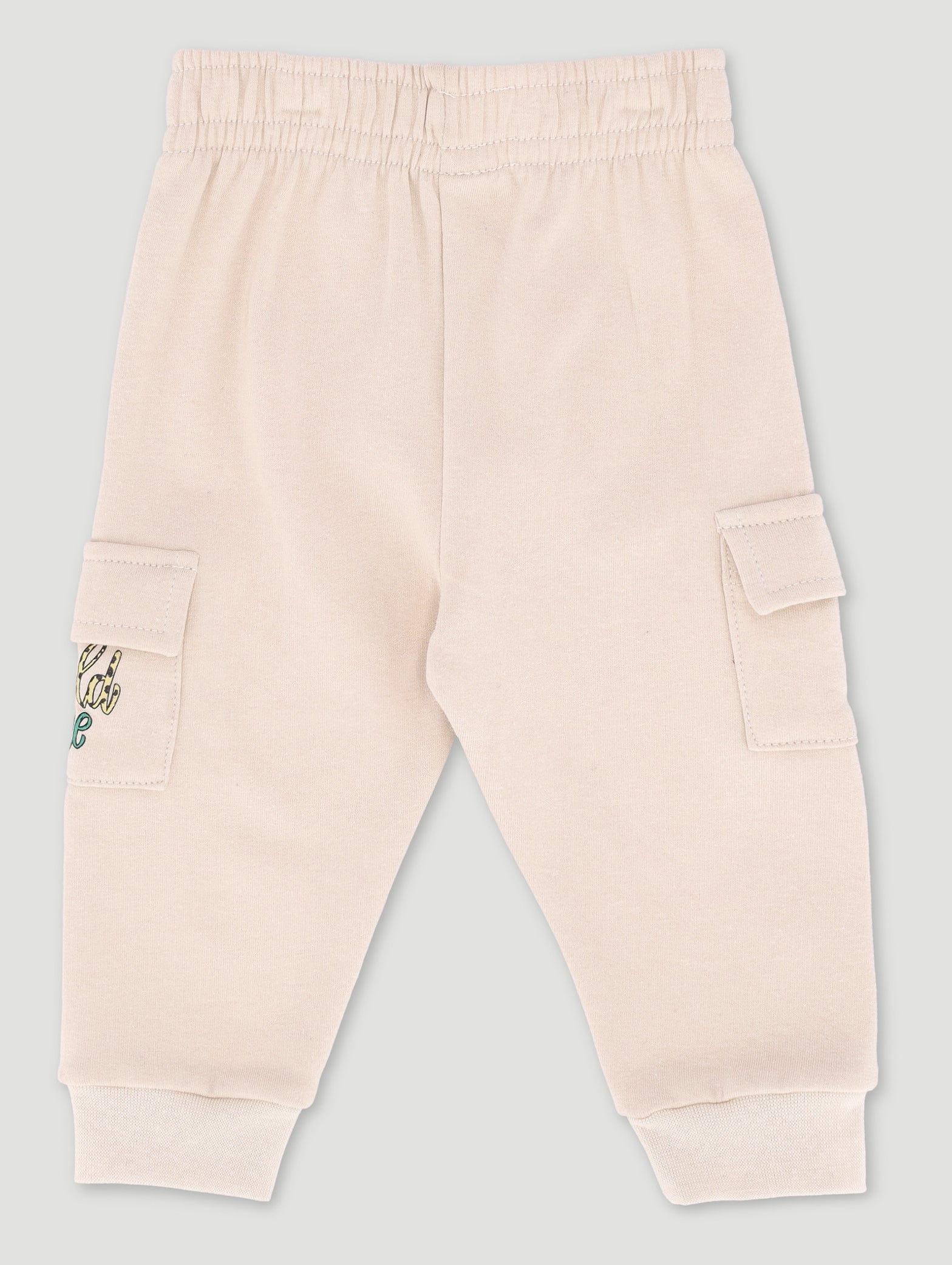 Baby Boys Wild One Fleece Bottom - Stone - Image 2