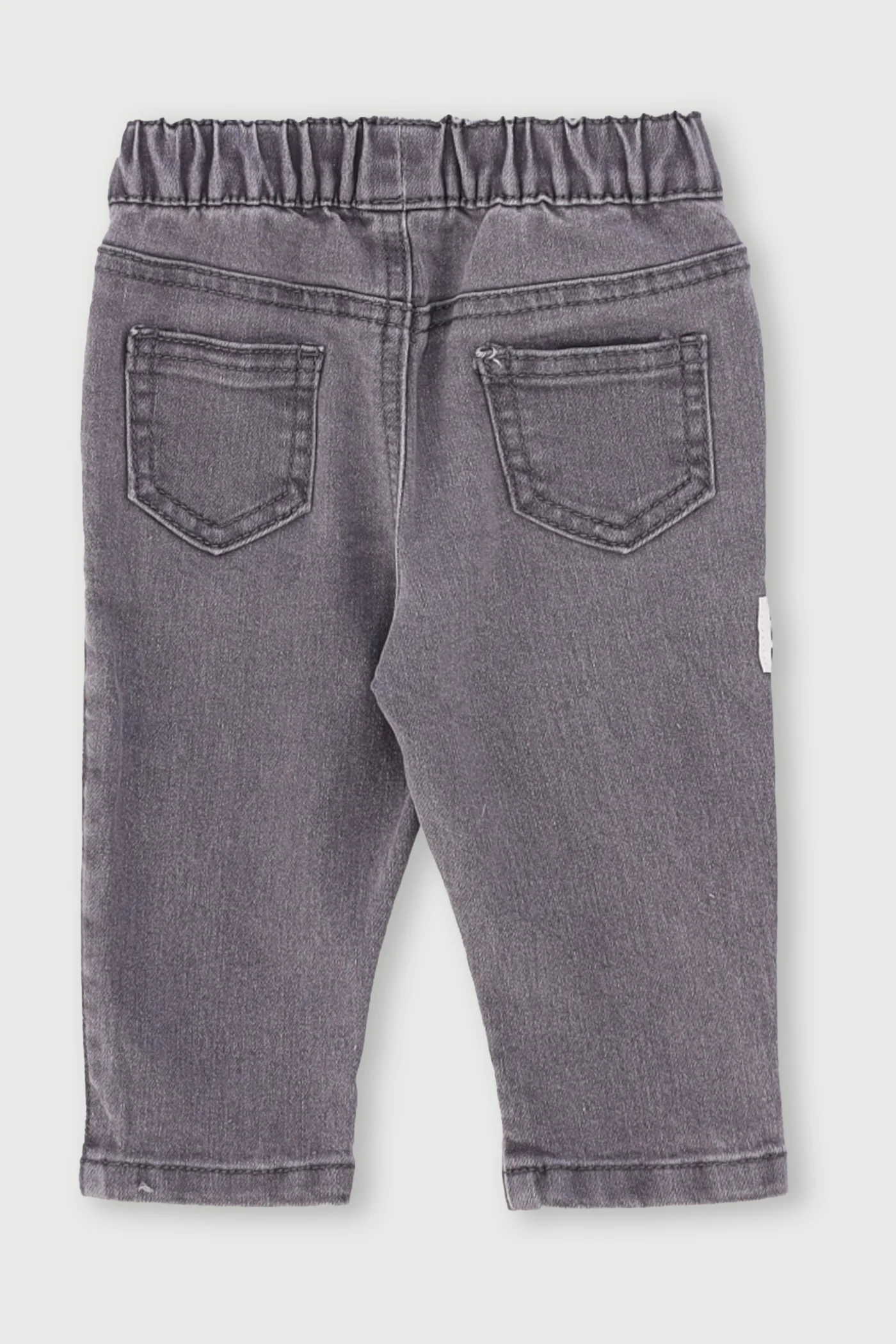 Baby Boys Woven Badge Plain Denim Jogger - Acid Wash - Image 2