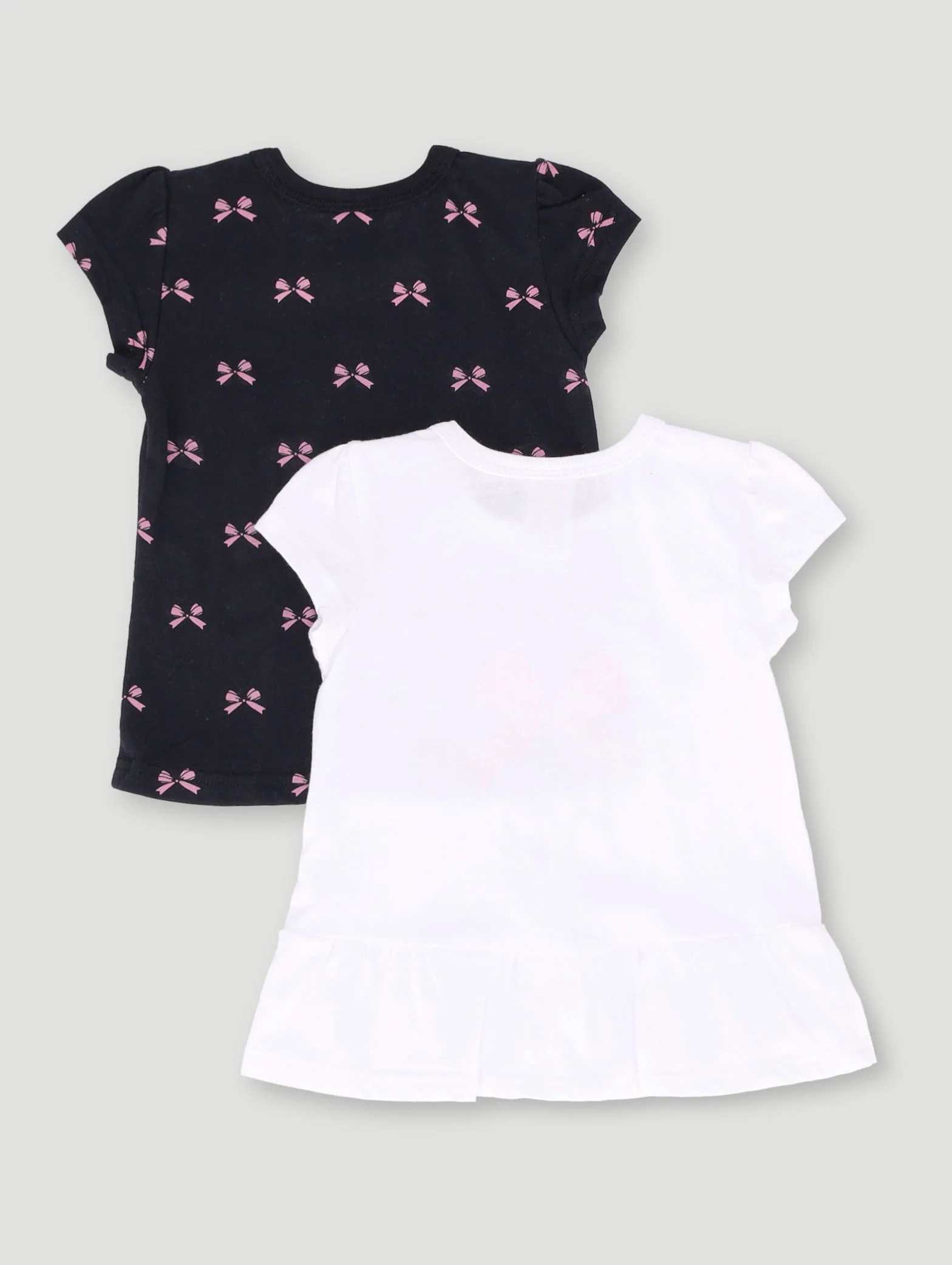Baby Girls 2 Pack Bows Tee - Dusty Pink - Image 2