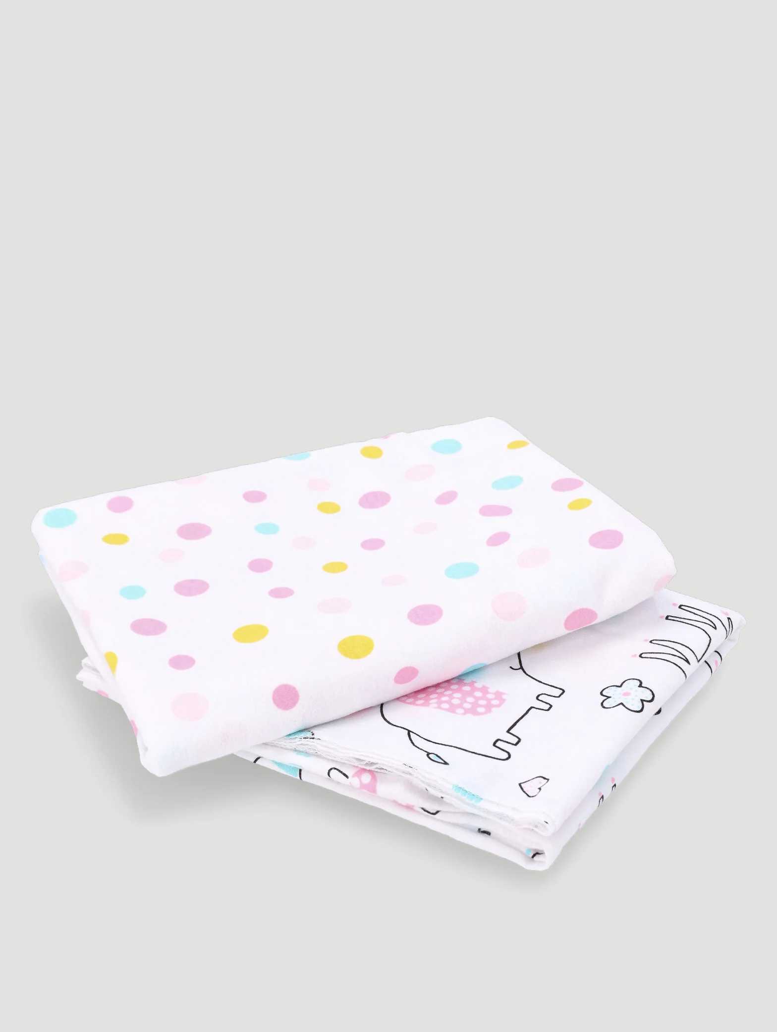 Baby Girls 2 Pack Bunny & Friends/Polka Dots Receiver - Pink - Image 3
