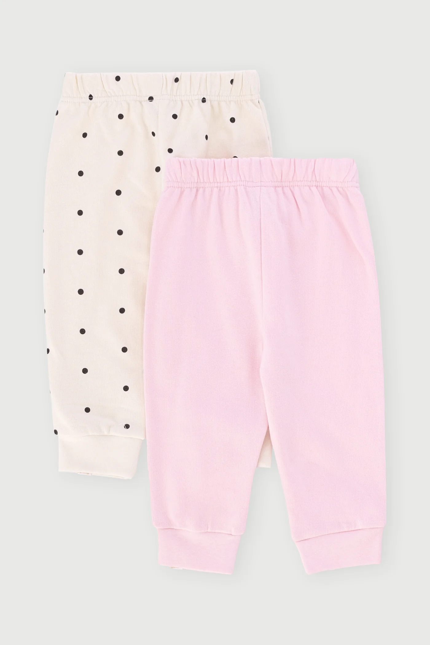 Baby Girls 2 Pack Butterfly  Polka Dot Jogger - Pink - Image 2