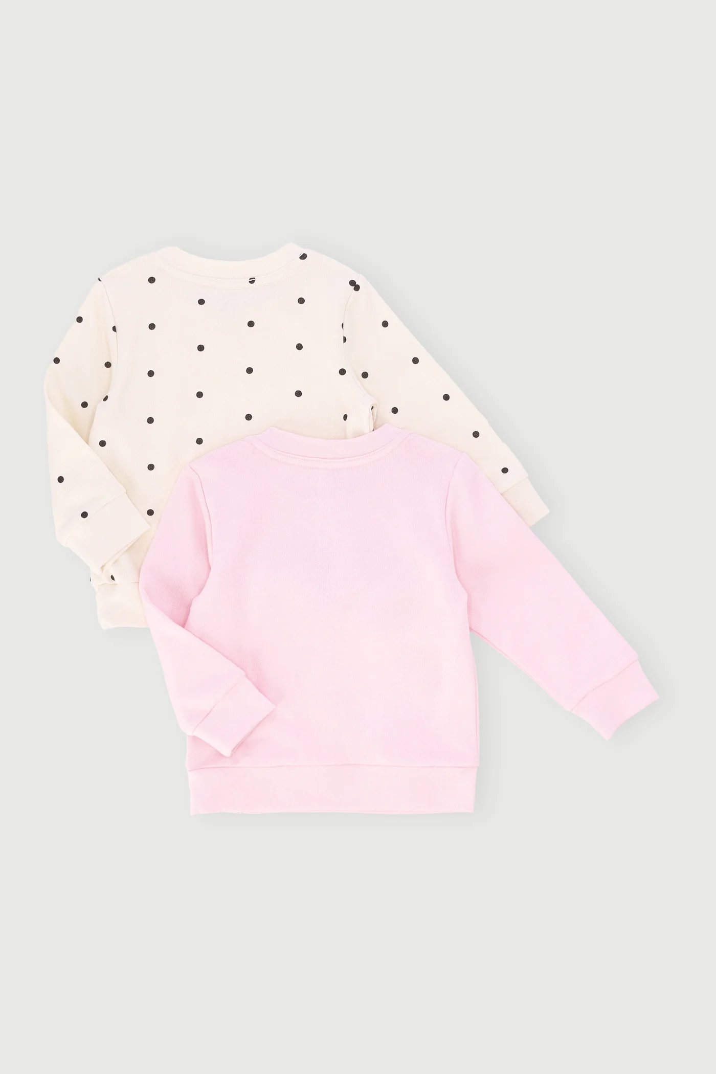 Baby Girls 2 Pack Butterfly Polka Dot Sweat Top - Pink - Image 3