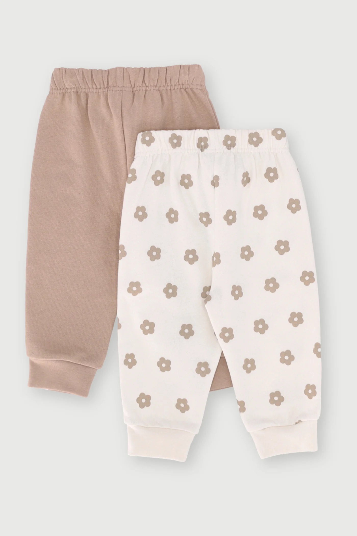 Baby Girls 2 Pack Daisy Jogger - Taupe - Image 2