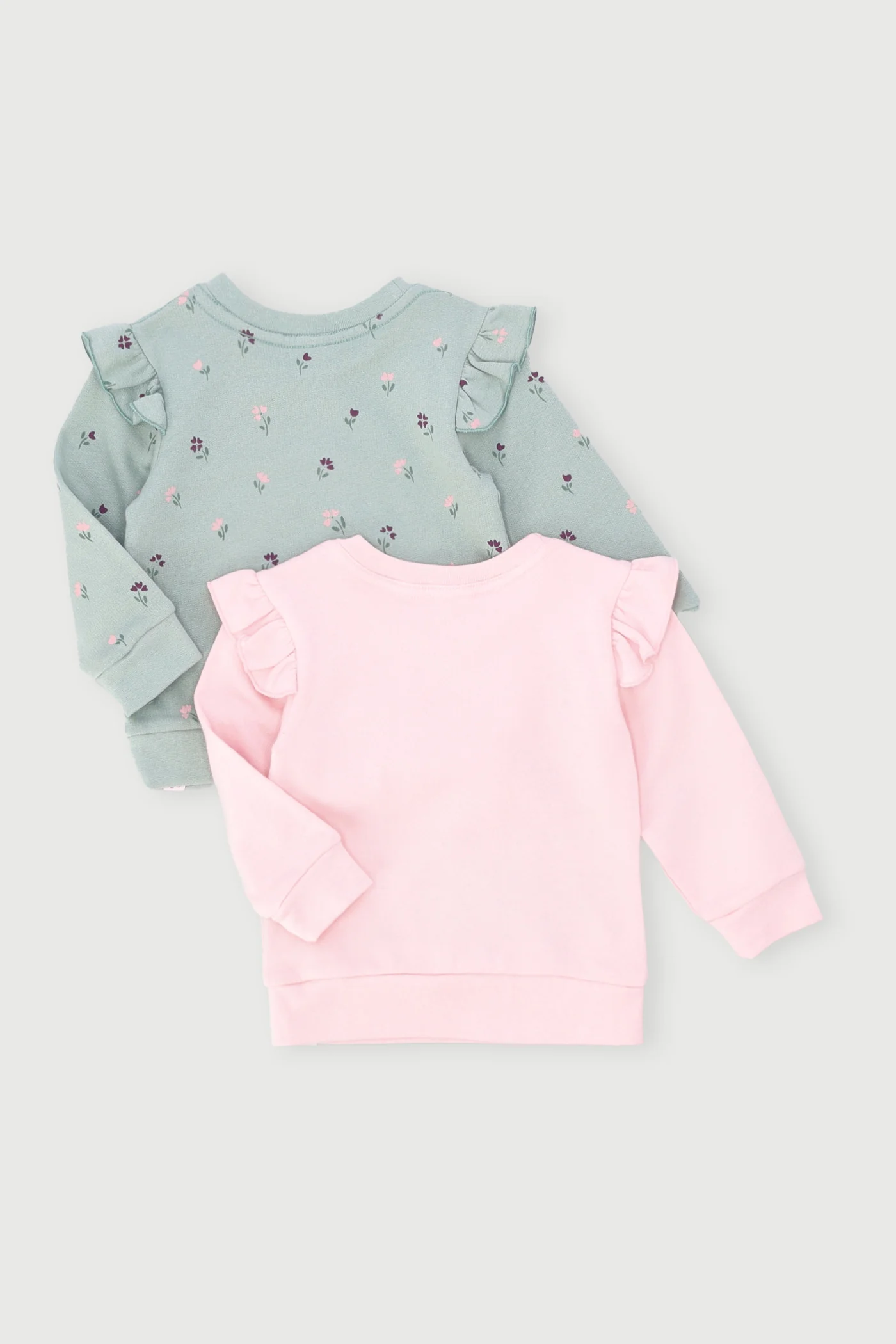 Baby Girls 2 Pack Ditsy Sweat Top - Sage - Image 2