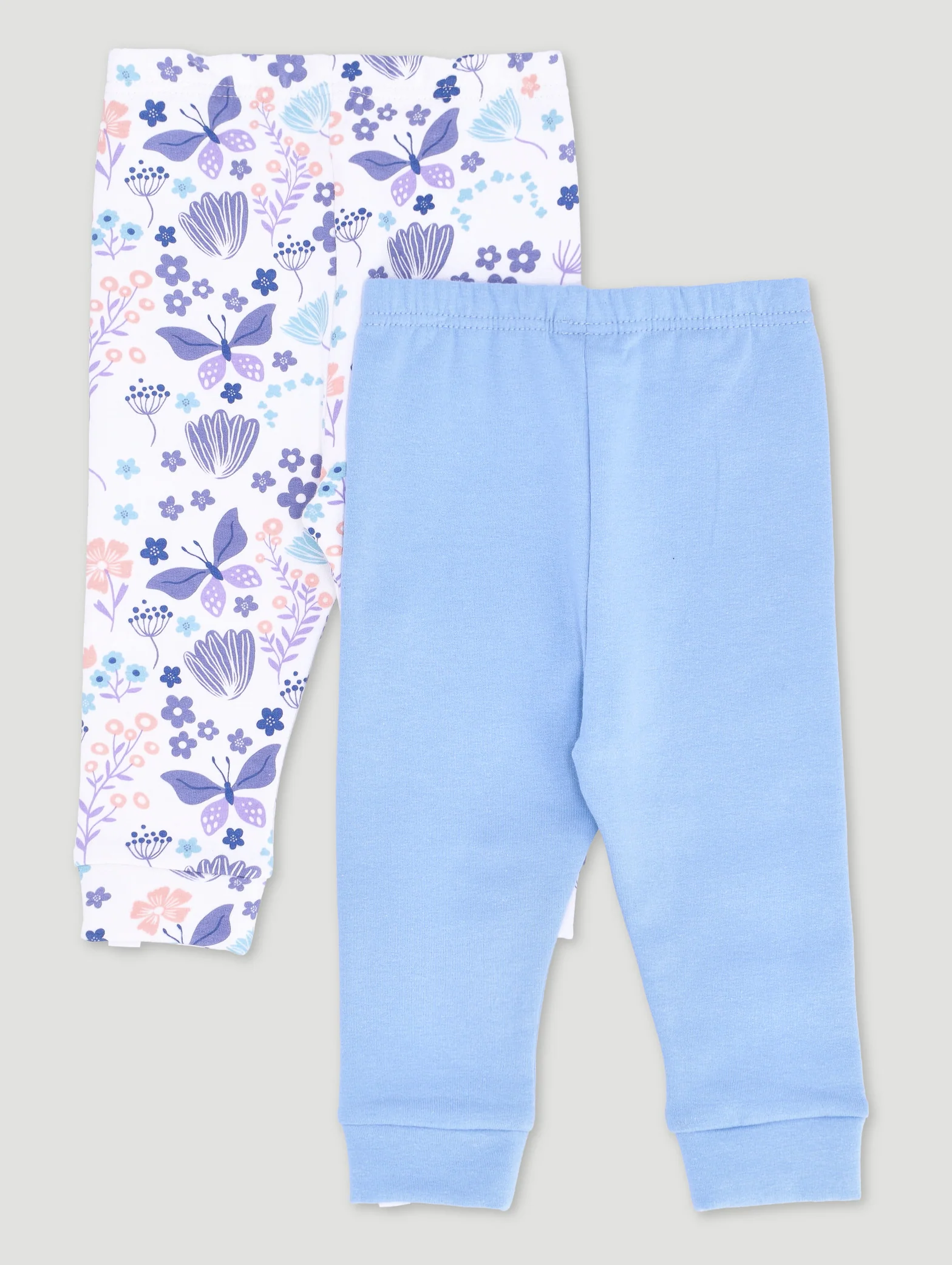 Baby Girls 2 Pack Fairy Leggings - Blue - Image 2