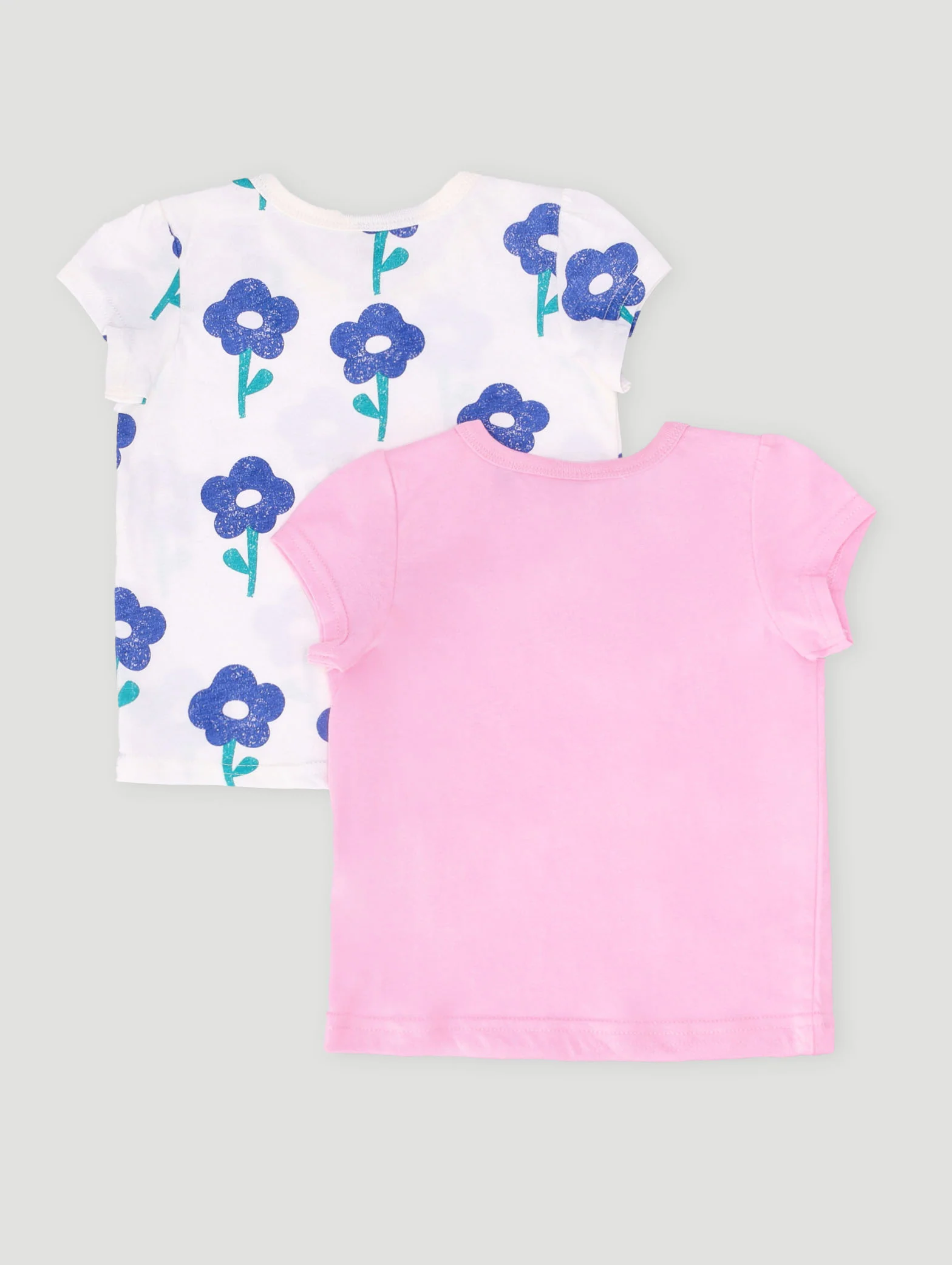 Baby Girls 2 Pack Flowers Tee - Multi - Image 2