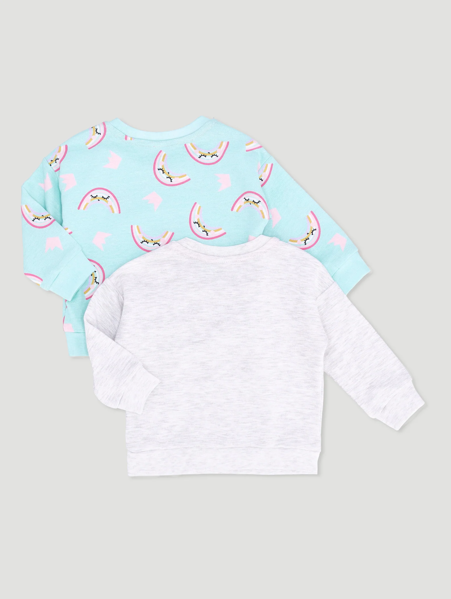 Baby Girls 2 Pack Girls Have Super Powers Tops - Light Grey - Image 2