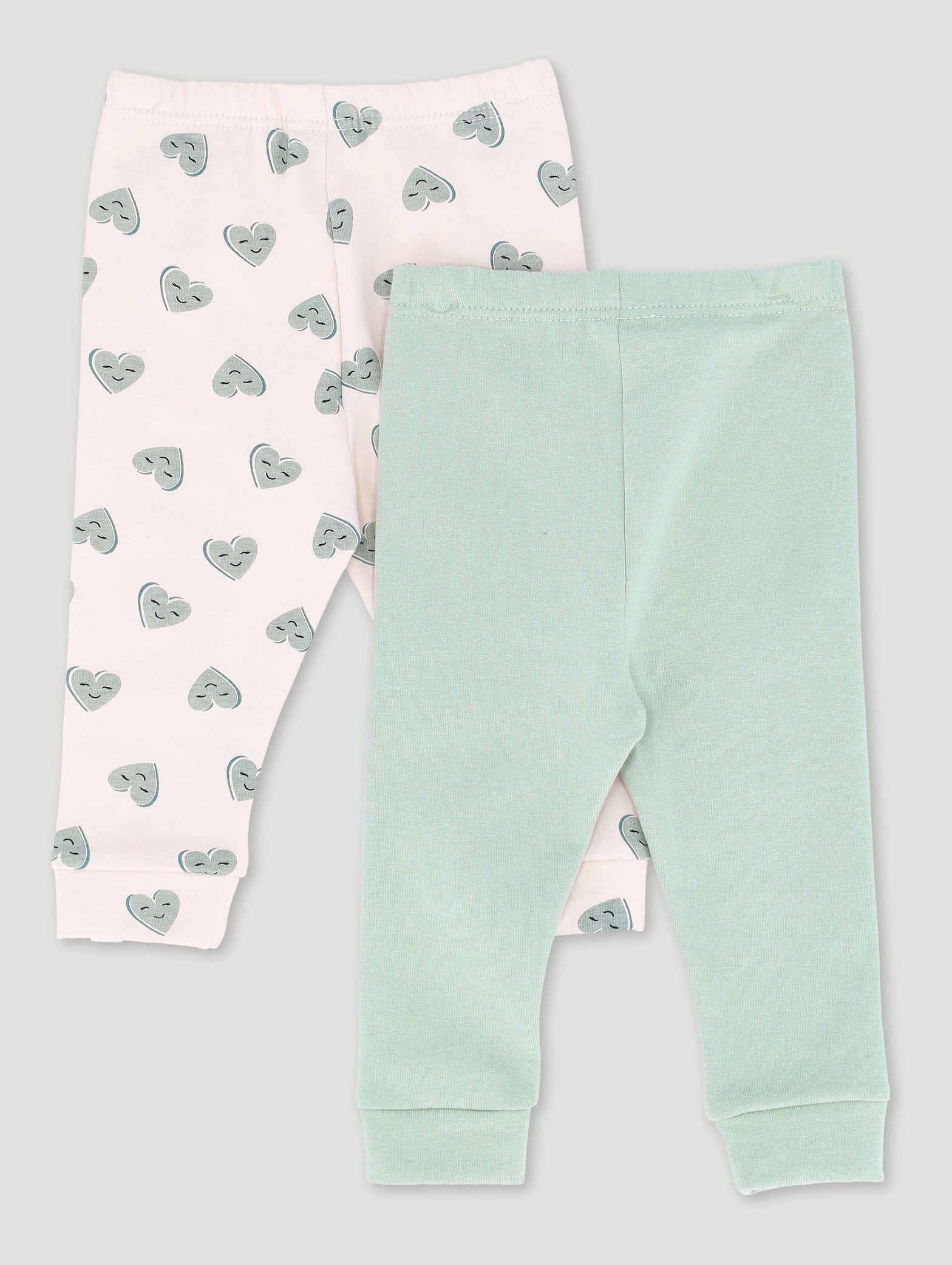 Baby Girls 2 Pack Heart Leggings - Image 2