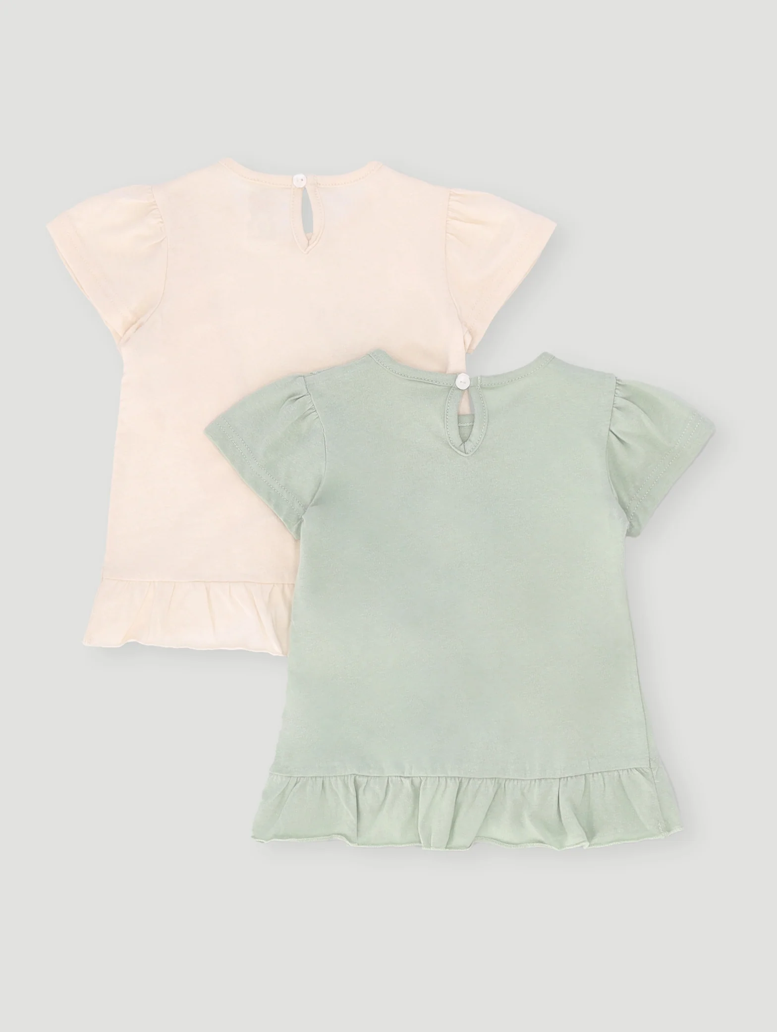 Baby Girls 2 Pack Heart Tee - Sage - Image 2
