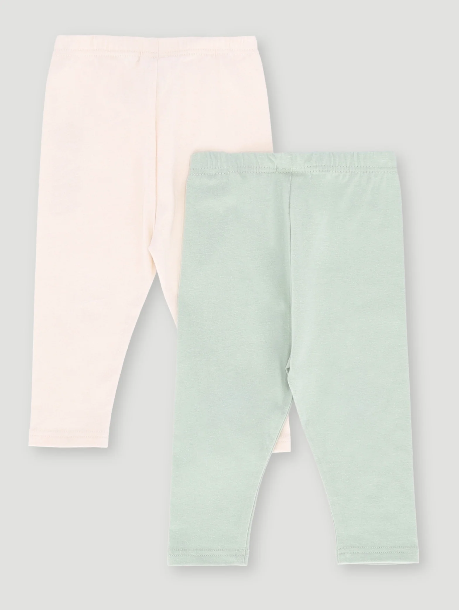 Baby Girls 2 Pack Knit Daisy  Legging - Sage - Image 2