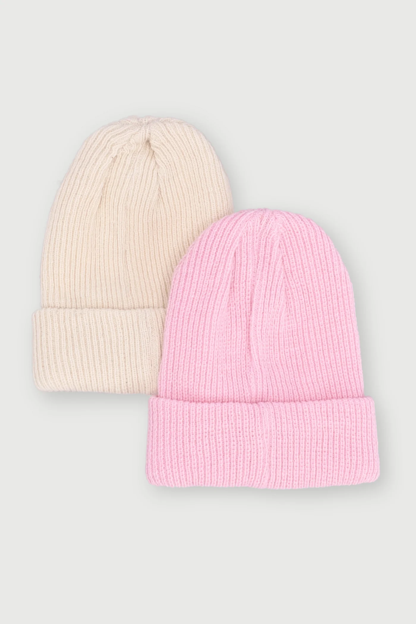 Baby Girls 2 Pack Letter Embroidery Beanie - Pink - Image 2