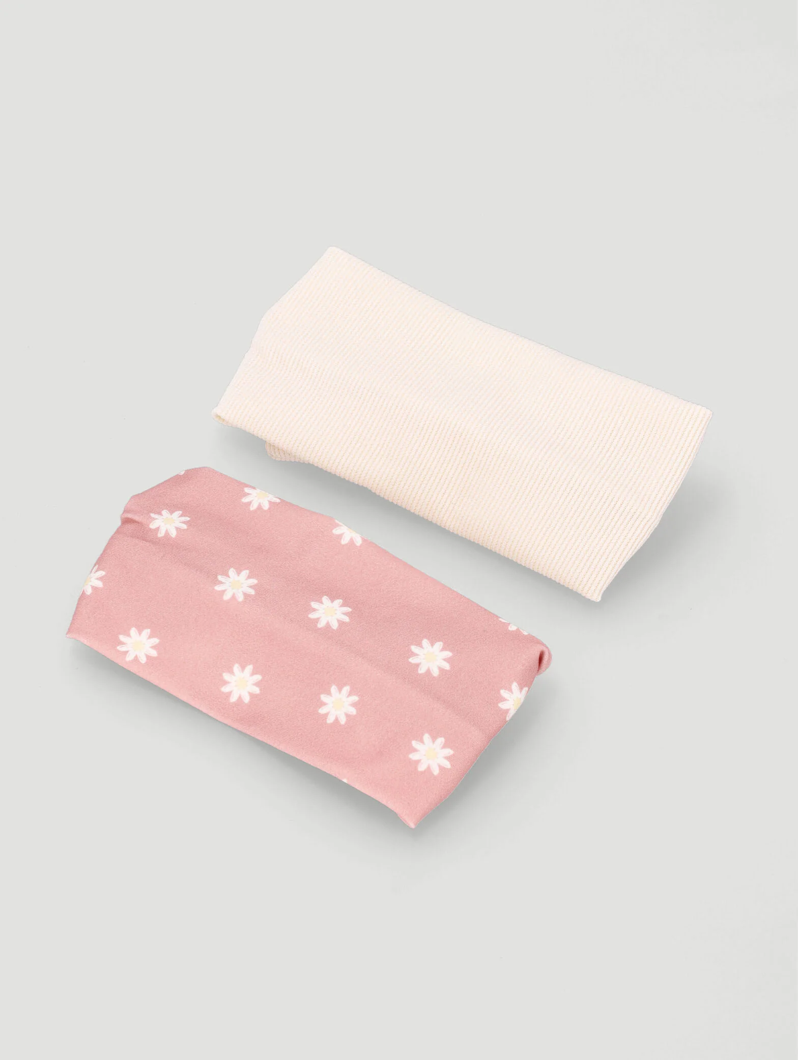 Baby Girls 2 Pack Plain 3D Daisy Headband - Stone - Image 2