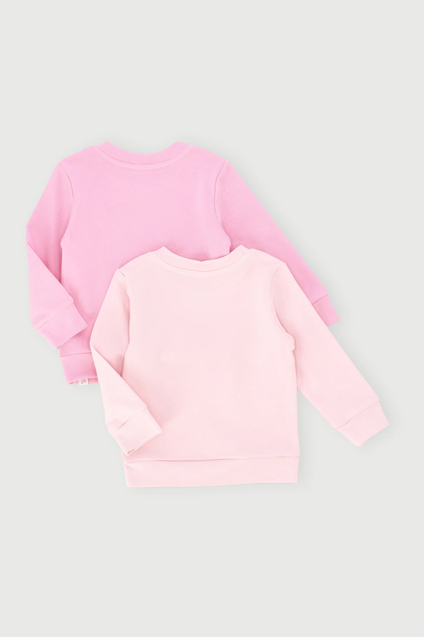 Baby Girls 2 Pack Plain Stretch Fleece Long Sleeve Top - Pink - Image 2