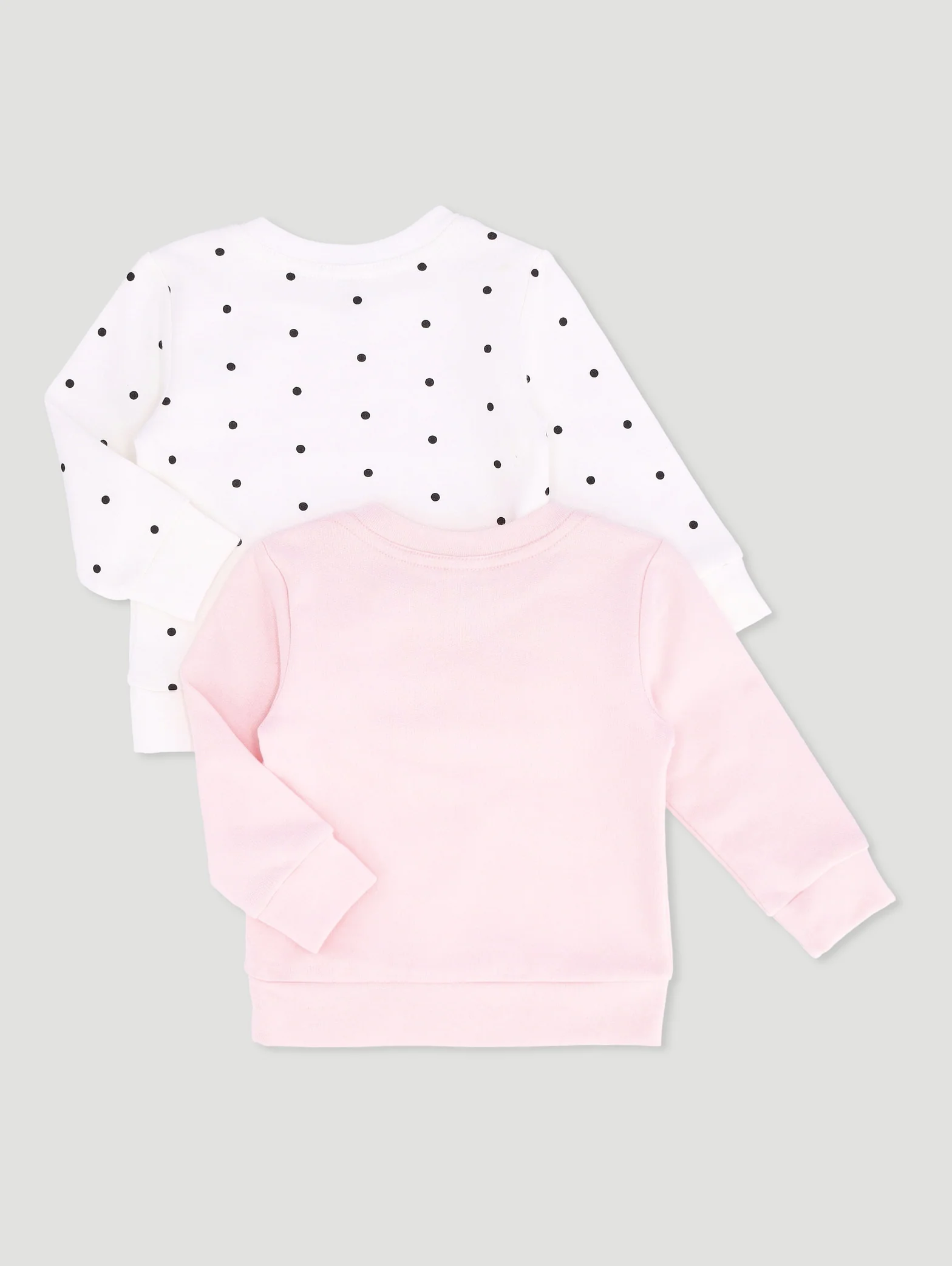 Baby Girls 2 Pack Polka Dot Brushed Fleece Top - Image 2