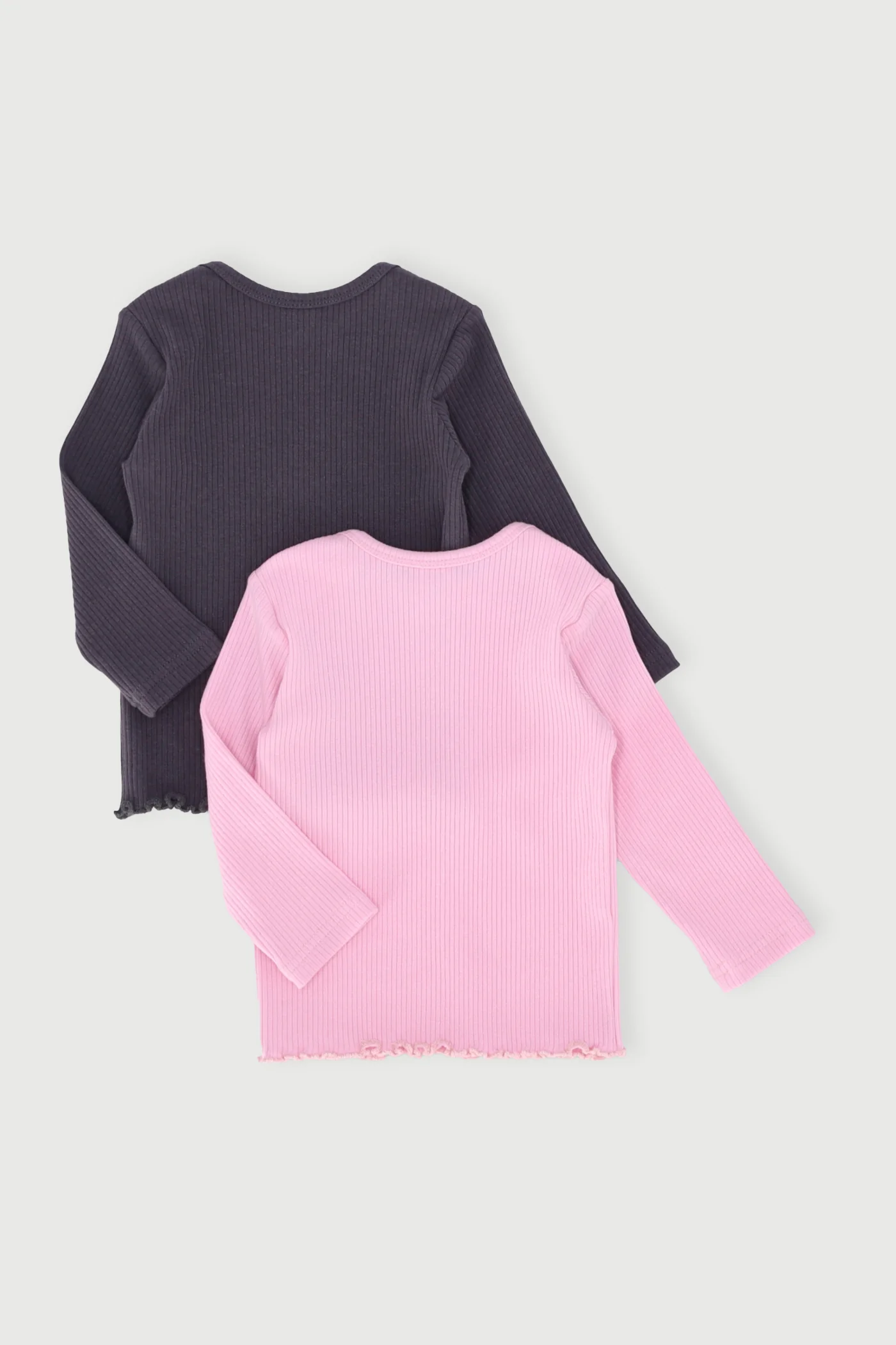 Baby Girls 2 Pack Ribbed Top - Light Pink - Image 2