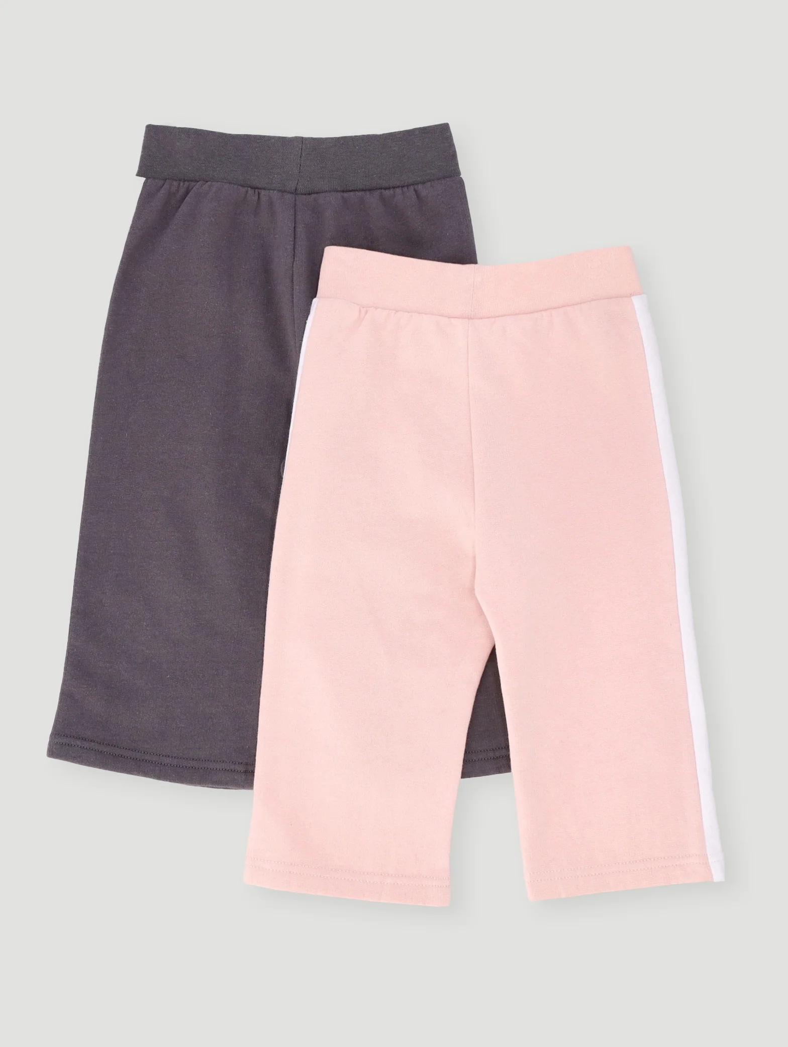 Baby Girls 2 Pack Sporty Jogger - Marble Pink/Charcoal - Image 2