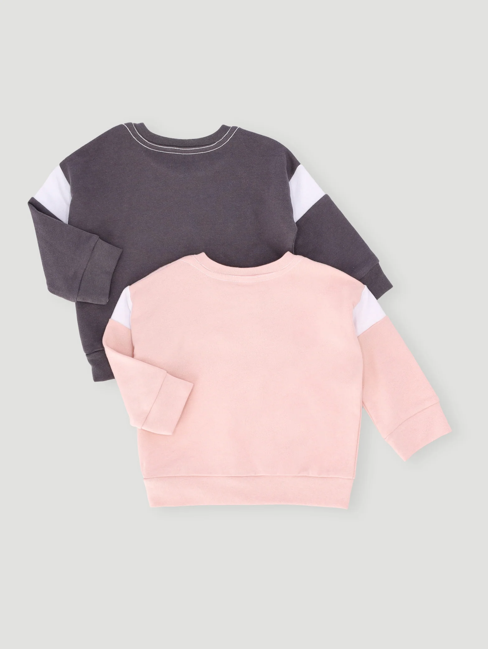 Baby Girls 2 Pack Sporty Sweat Top - Marble Charcoal - Image 2