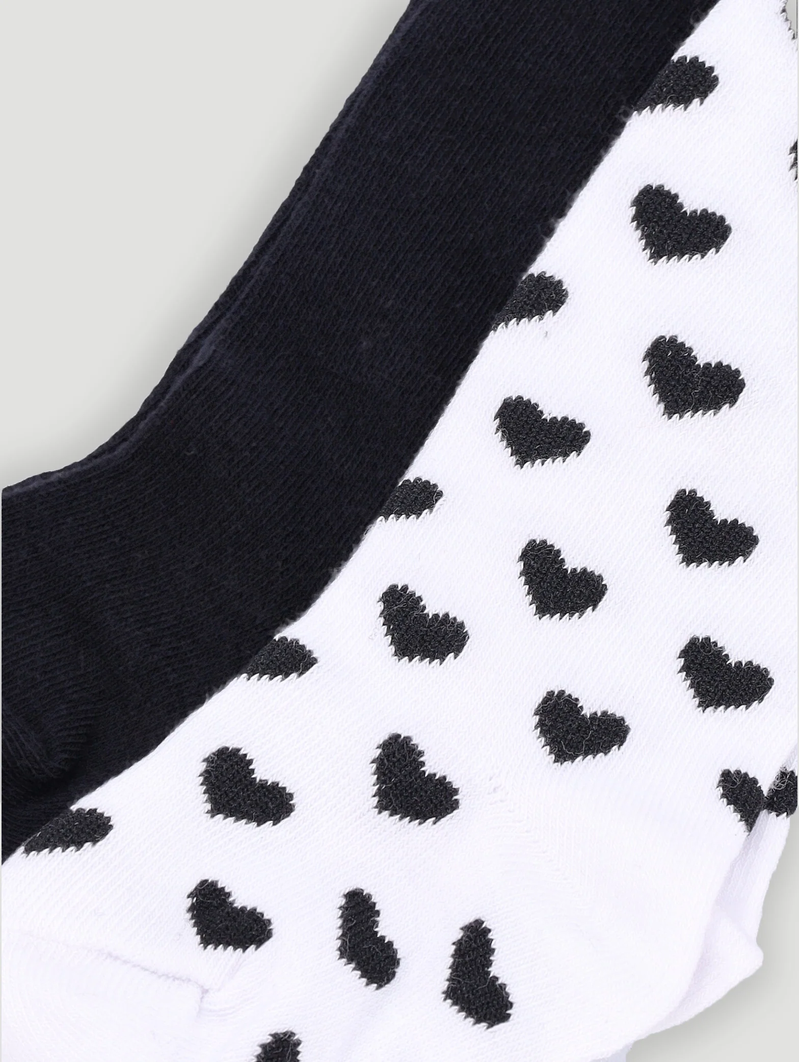 Baby Girls 2 Pack Stocking - White/Black - Image 2