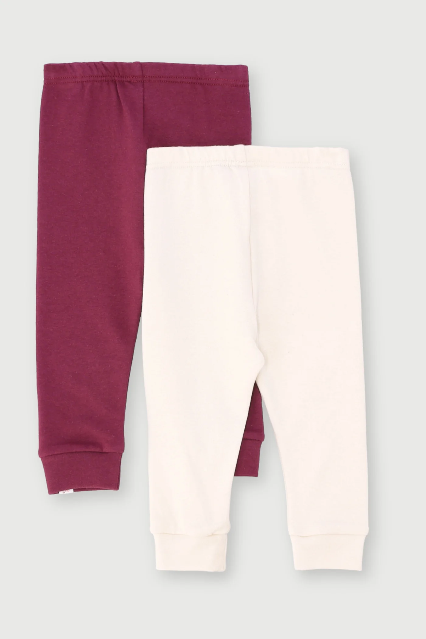 Baby Girls 2 Pack Strech Fleece Legging - Grape - Image 2