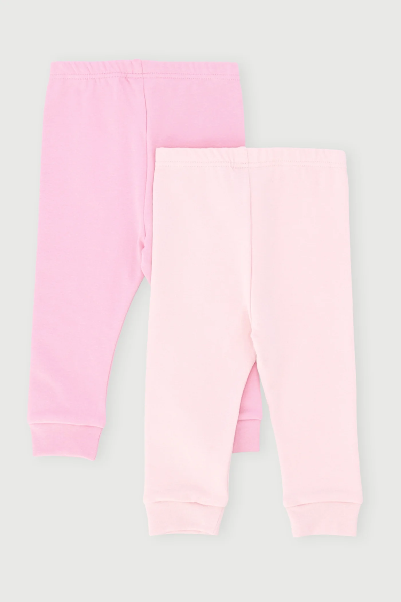 Baby Girls 2 Pack Stretch Fleece Legging - Pink - Image 2