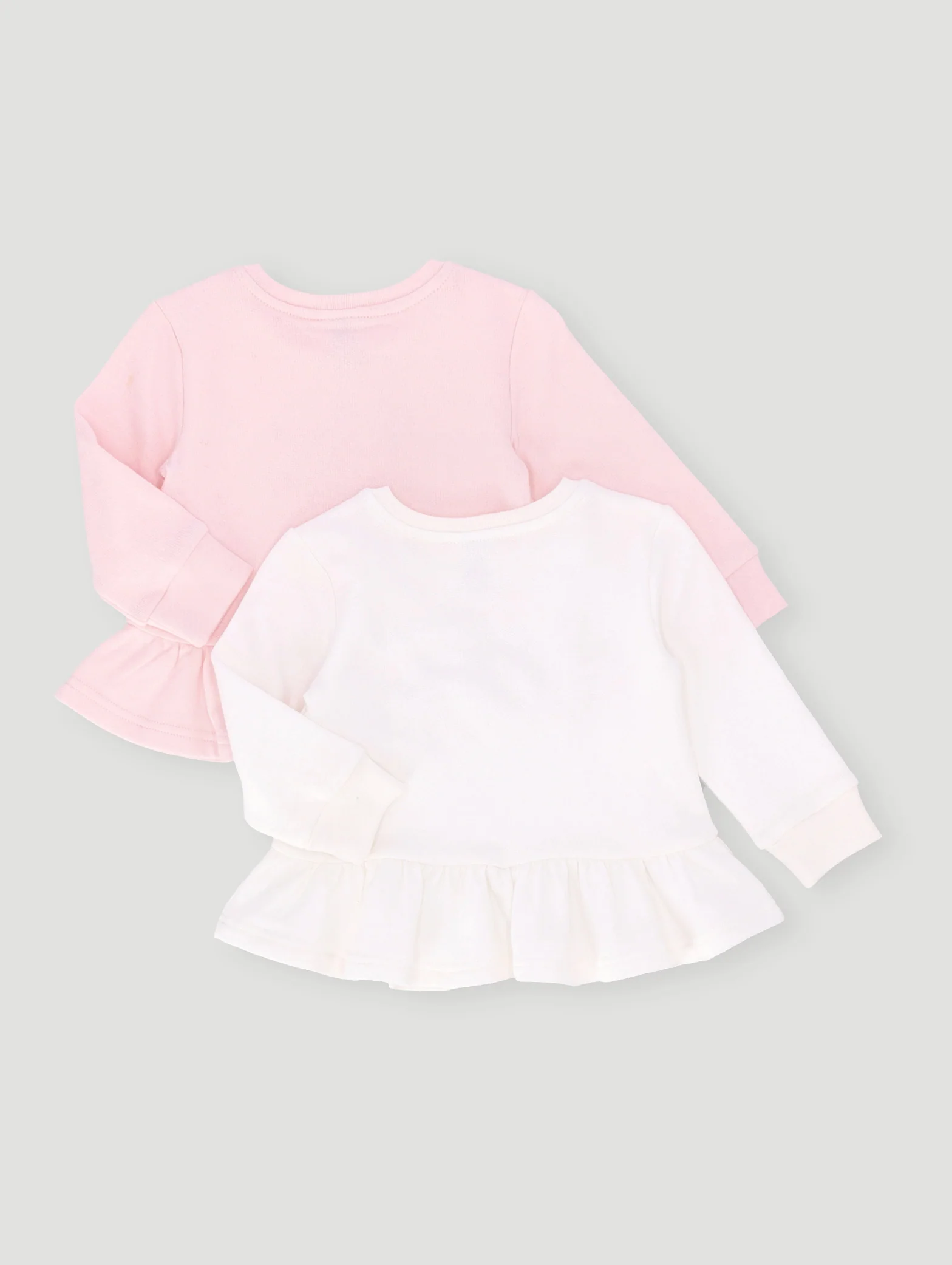 Baby Girls 2 Pack Unicorn Sweat Top - Off White - Image 2