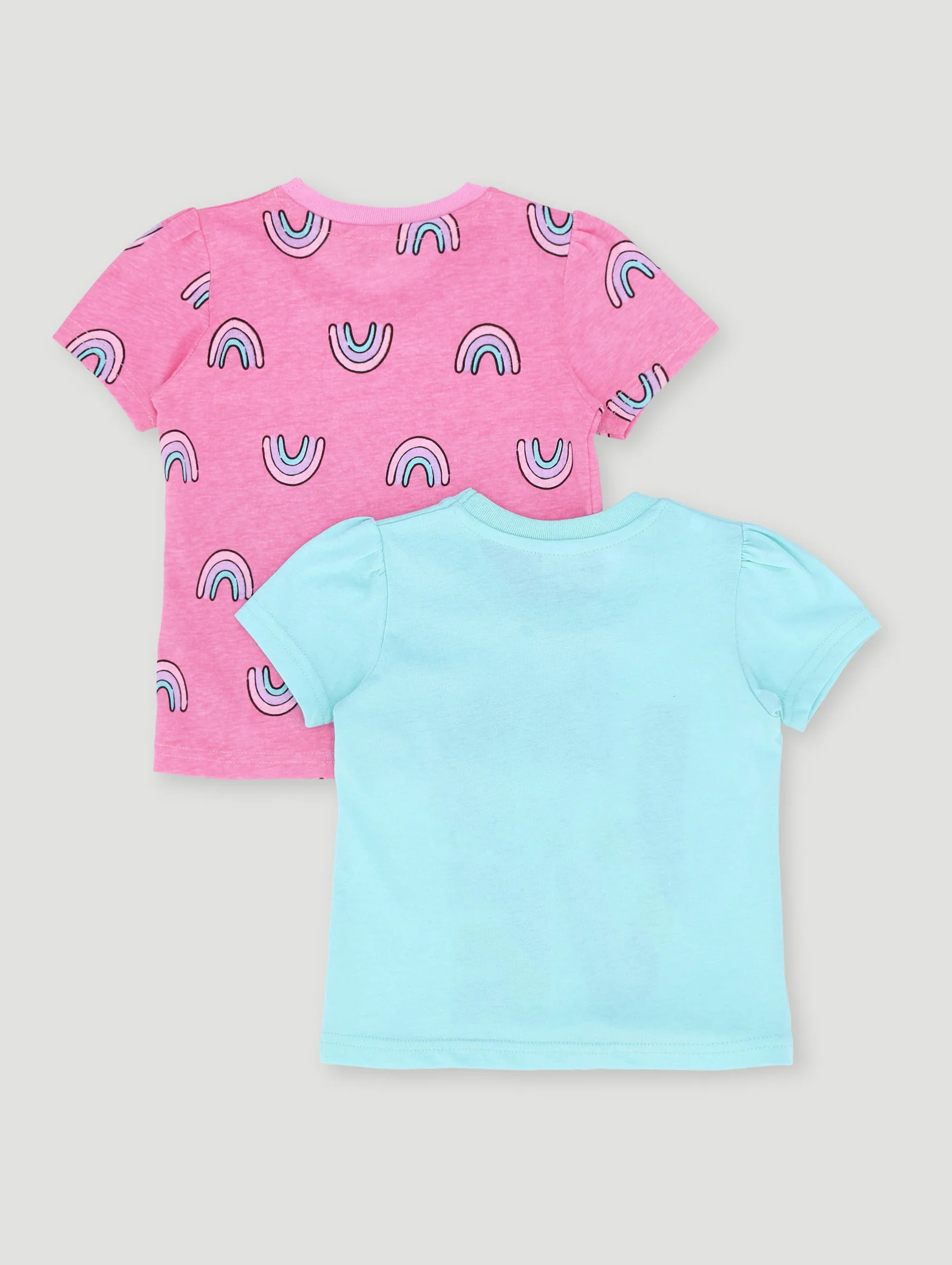 Baby Girls 2 Pack Unicorn Tee - Pink/Blue - Image 2