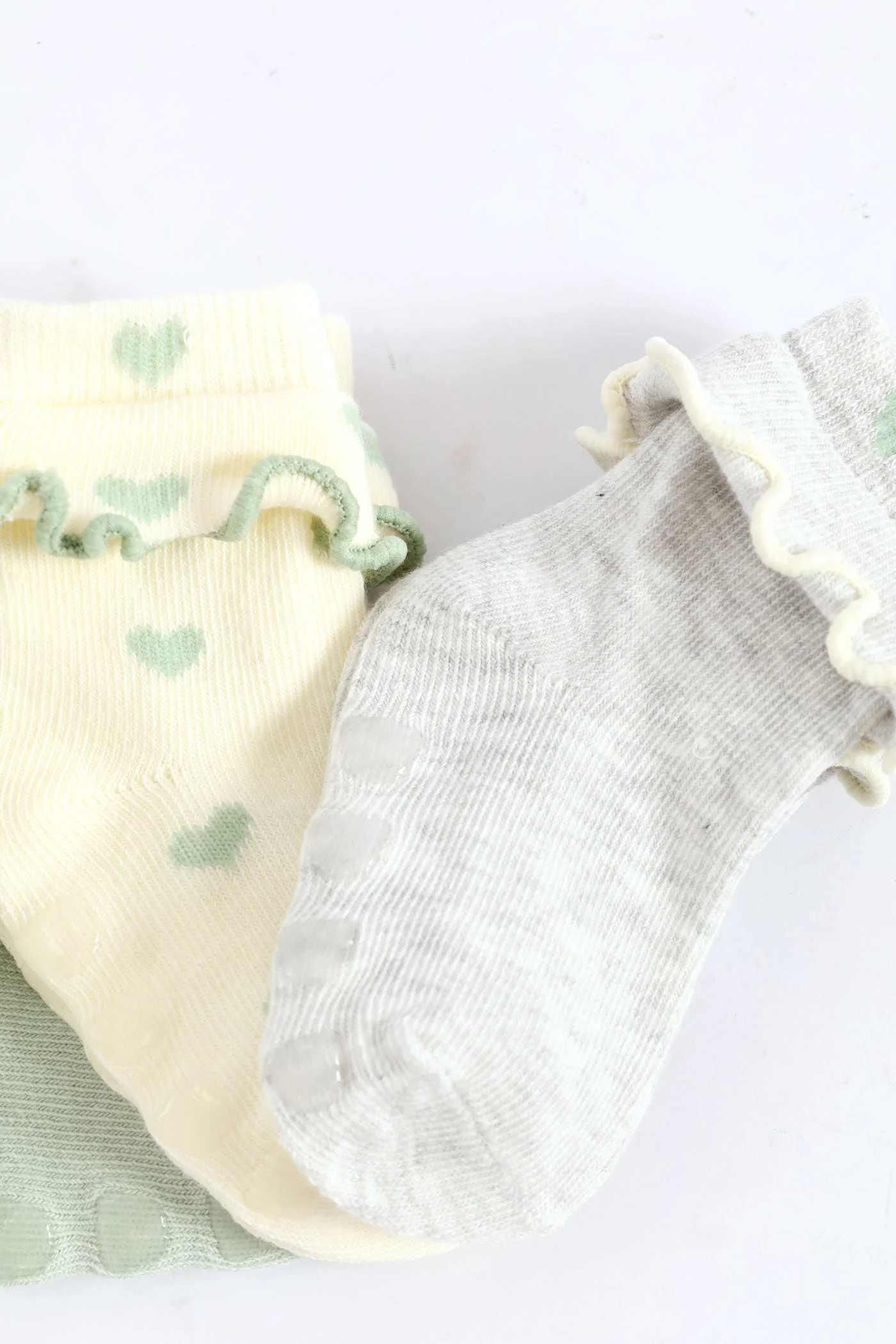 Baby Girls 3 Pack Cotton Print Socks - Sage - Image 5
