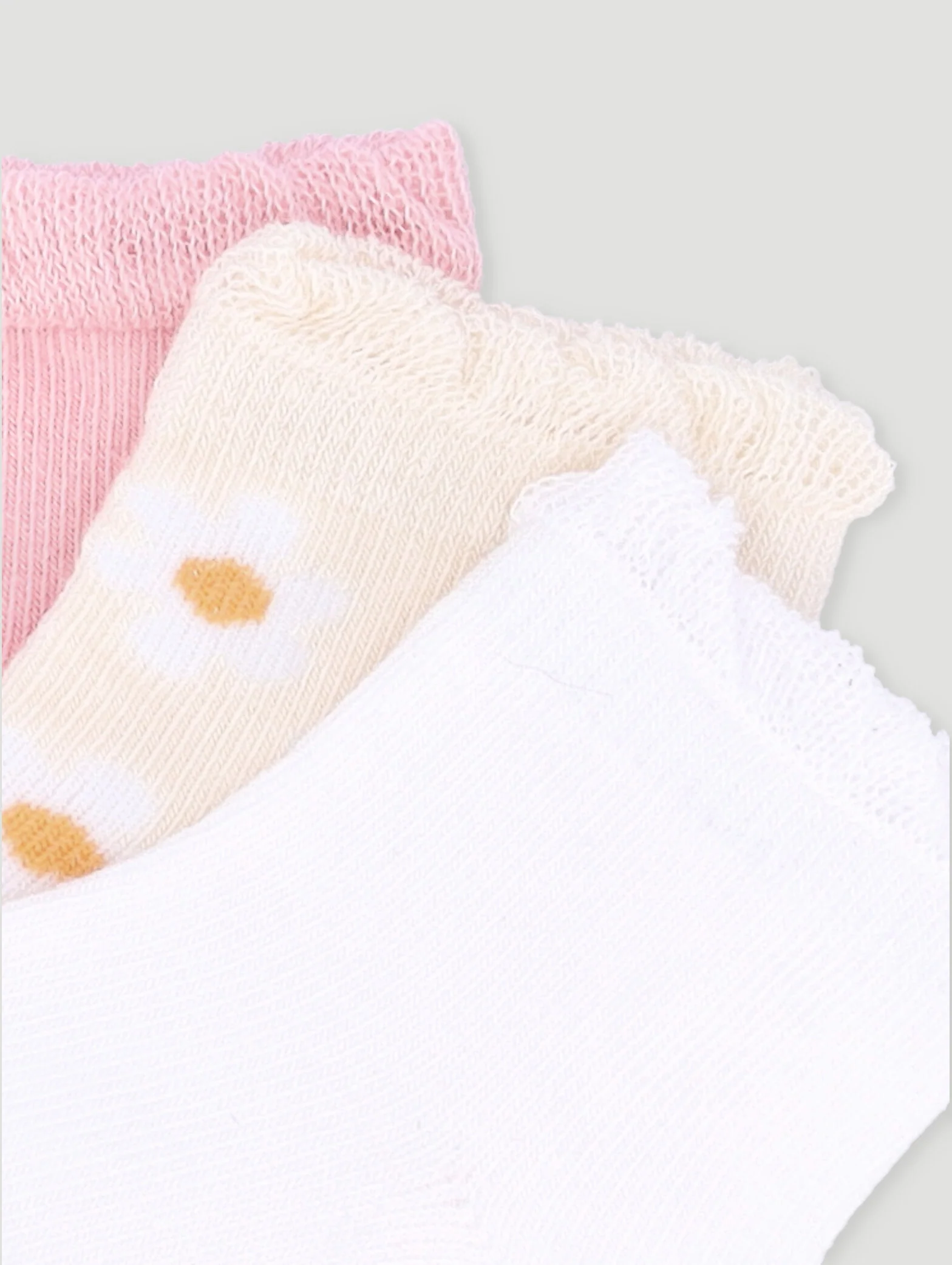 Baby Girls 3 Pack Ruffled Socks - Multi - Image 2