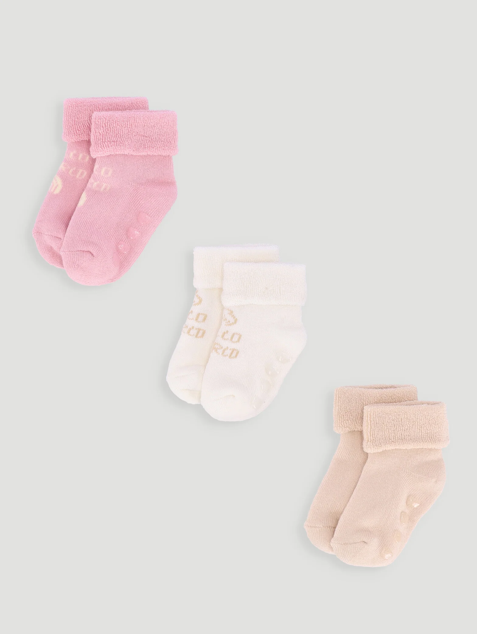 Baby Girls 3 Pack Towelling Socks - Neutral - Image 2