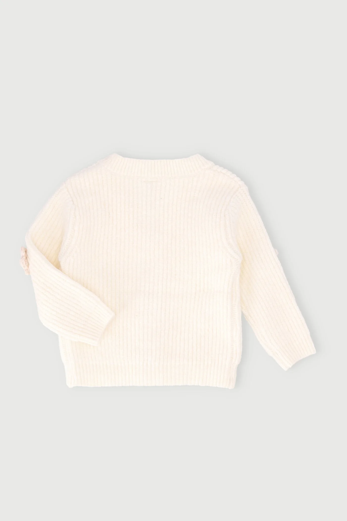 Baby Girls 3D Daisy Knitwear Cardi - Cream - Image 2