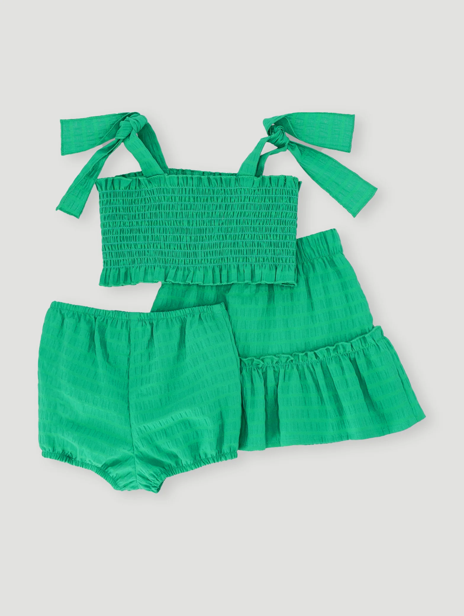 Baby Girls Anglaise Skirt With Bloomers Set  - Green - Image 2